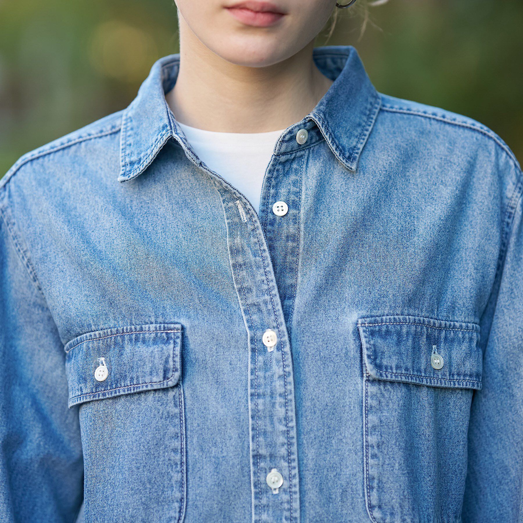 DRESSTERIOR「【ウォッシャブル/羽織りにも】ライトオンスデニムシャツ」|シャツ・ブラウス|