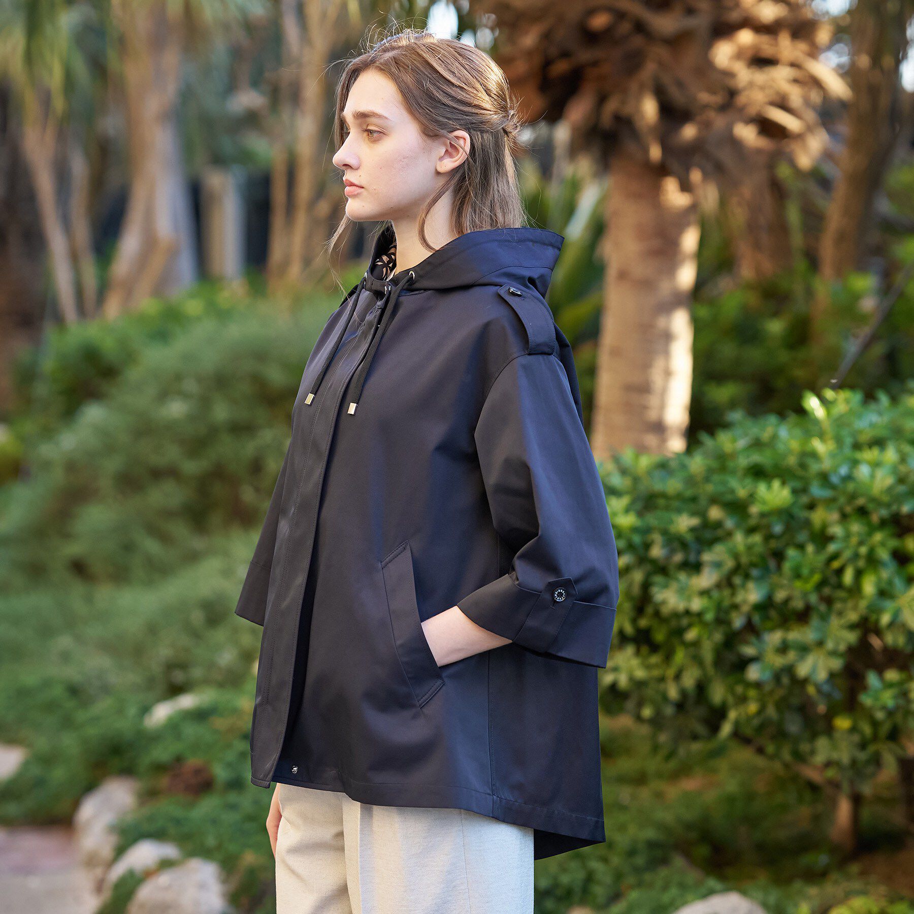 DRESSTERIOR「【ウォッシャブル/撥水素材】Ａライン ショートモッズコート」|ブルゾン・スタジャン|