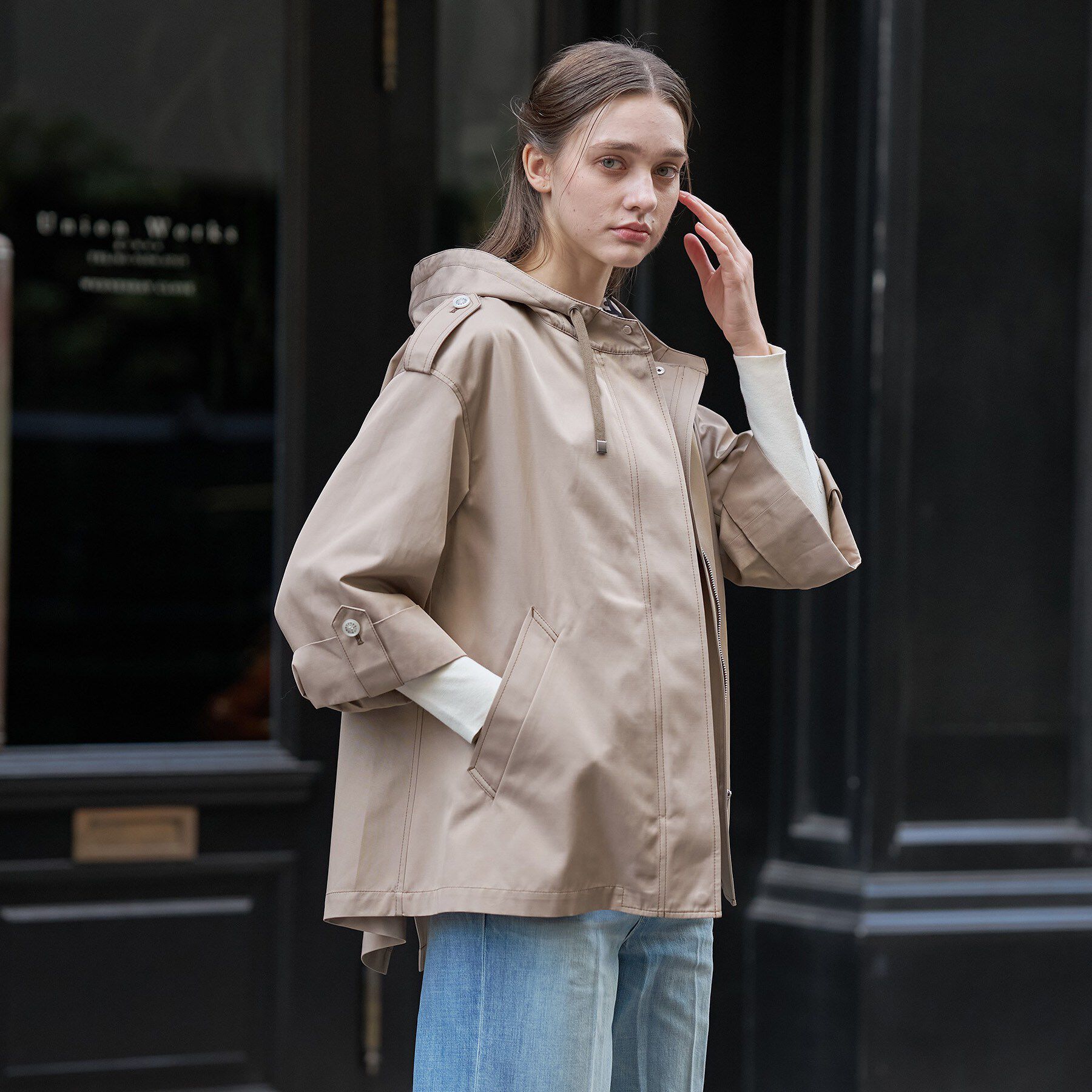 DRESSTERIOR「【ウォッシャブル/撥水素材】Ａライン ショートモッズコート」|ブルゾン・スタジャン|