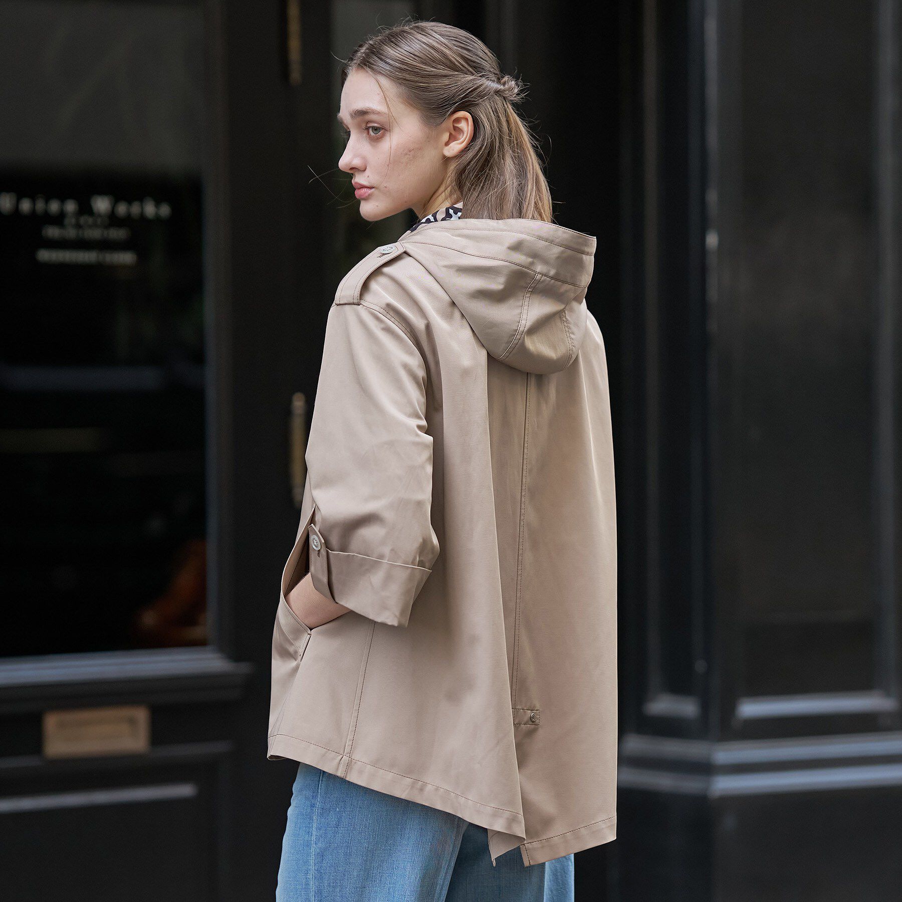 DRESSTERIOR「【ウォッシャブル/撥水素材】Ａライン ショートモッズコート」|ブルゾン・スタジャン|