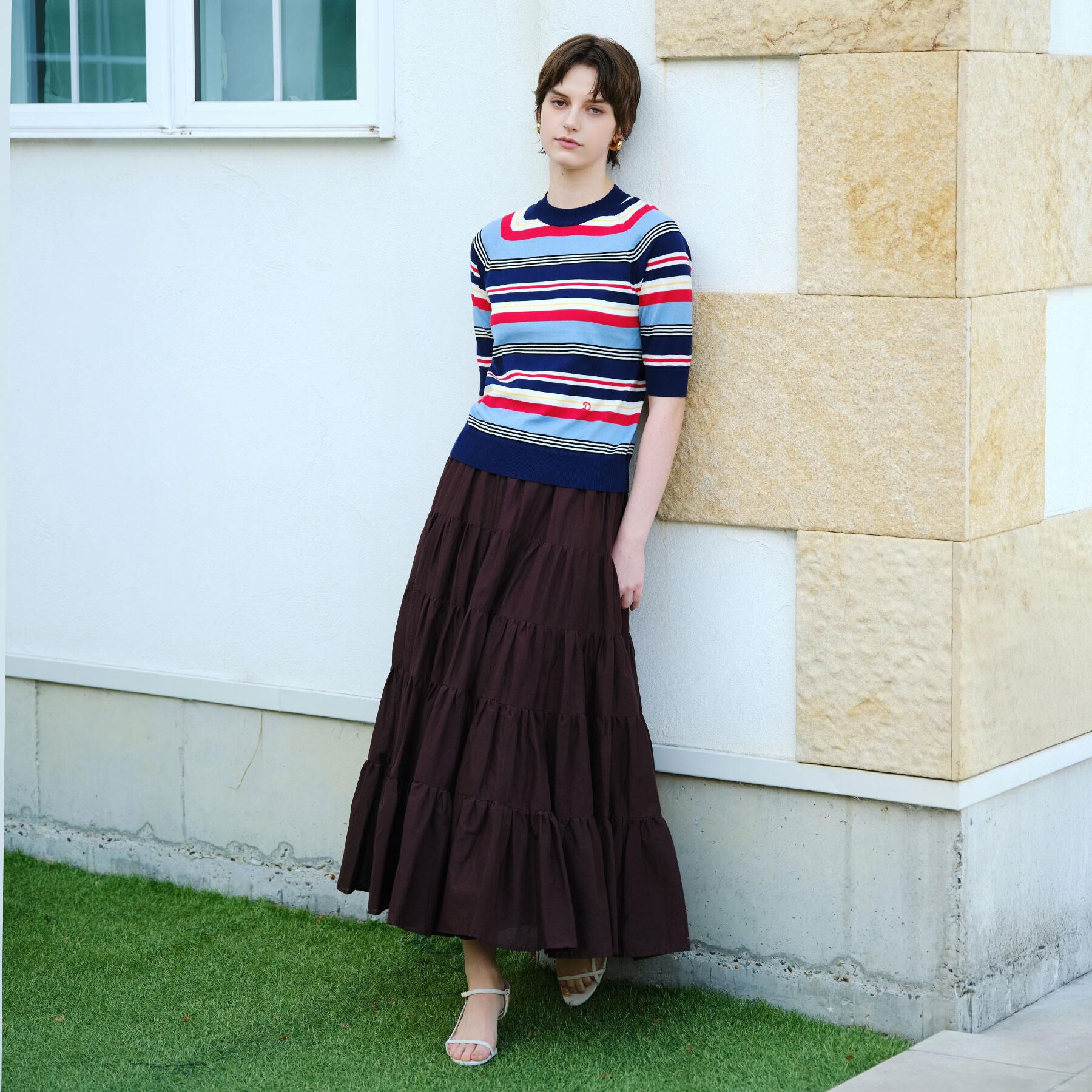 DRESSTERIOR「【otonaMUSE5月号掲載】コットンシルクマルチボーダーニット」|ニット・セーター|