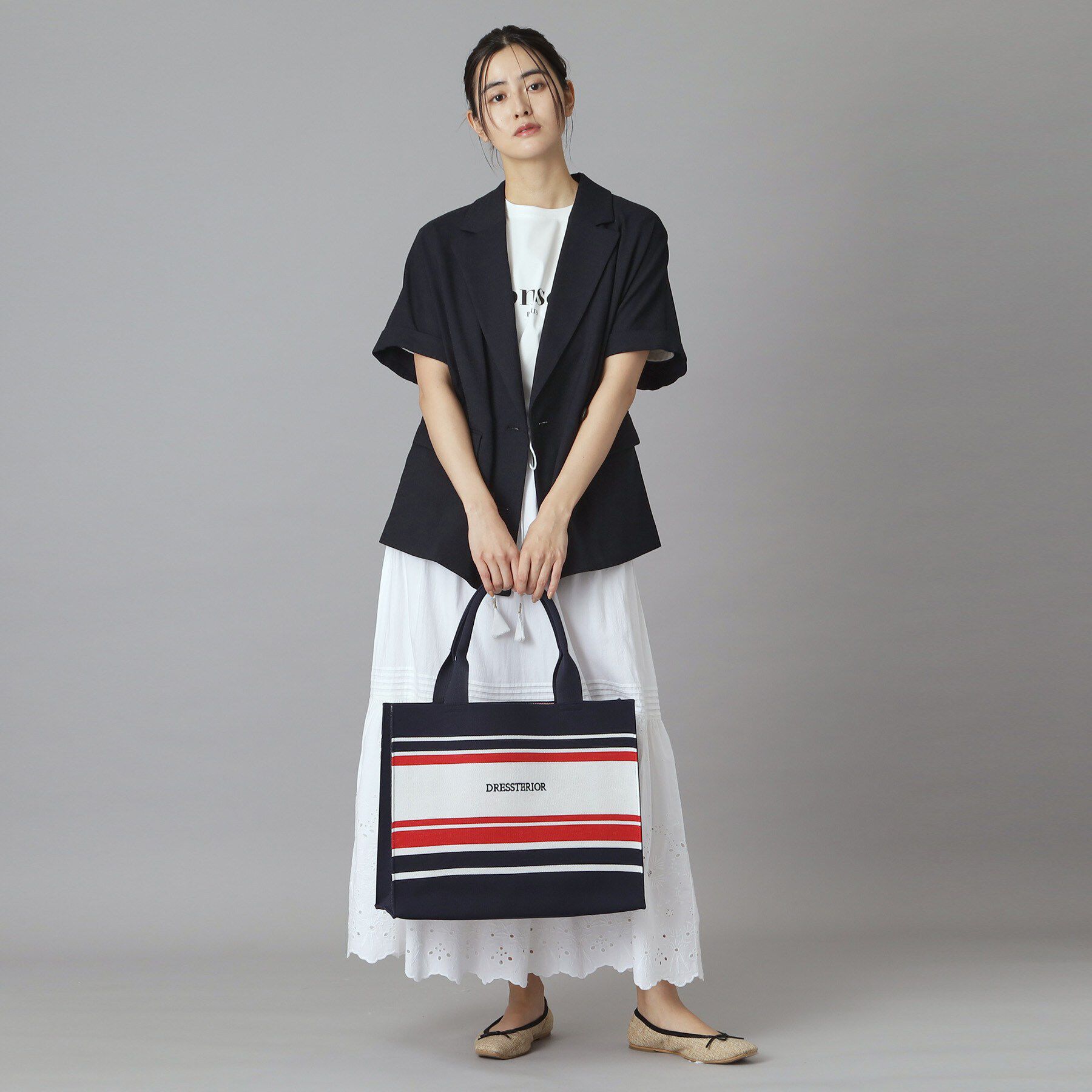DRESSTERIOR「【otonaMUSE5月号掲載】ボーダーニットラージトート」|トートバッグ|