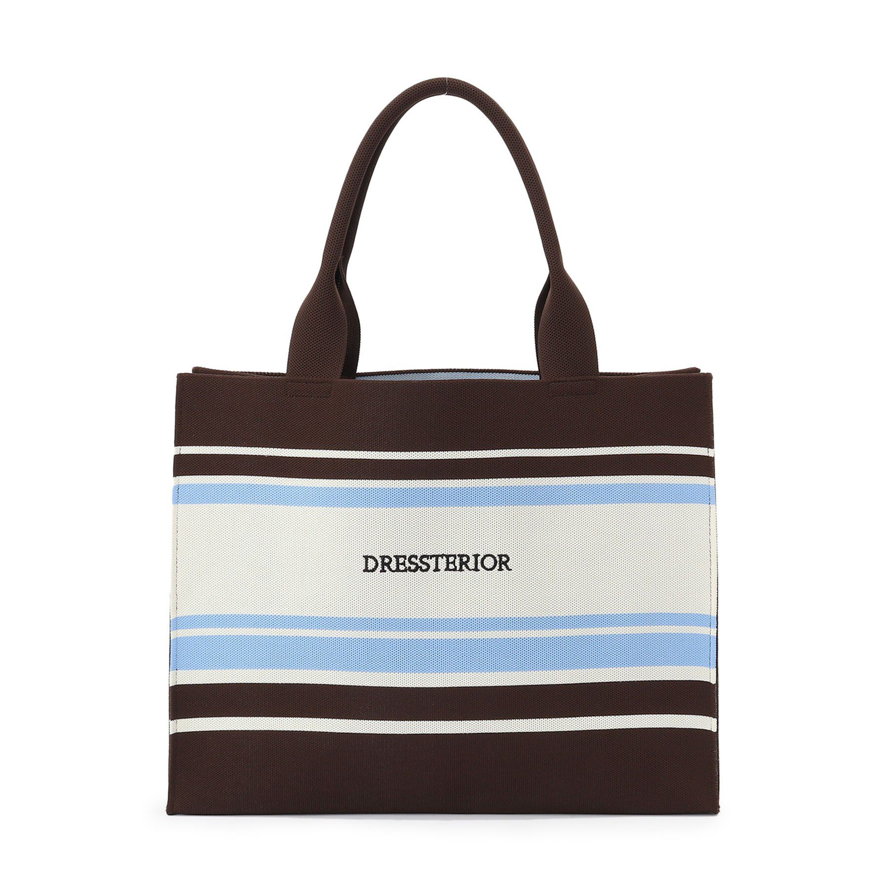 DRESSTERIOR「【otonaMUSE5月号掲載】ボーダーニットラージトート」|トートバッグ|ブラウン(344)