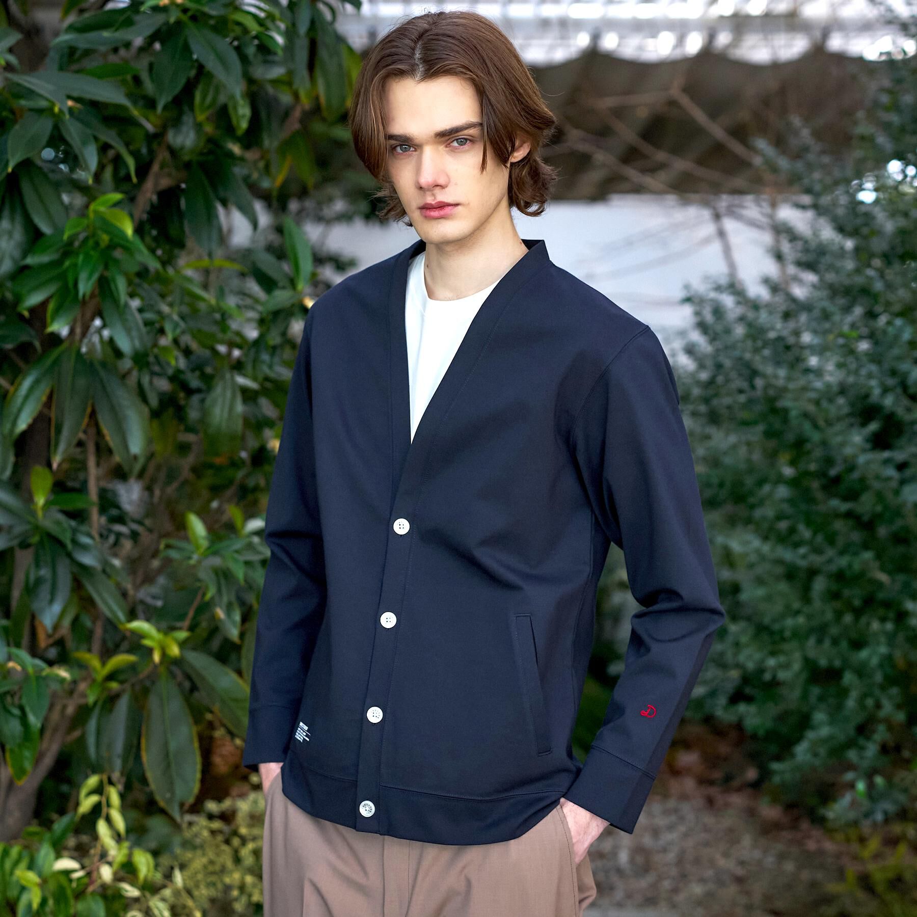 DRESSTERIOR「【接触冷感／セットアップ可】ドライタッチ ハイカウントカットソー カーディガン」|カーディガン|ネイビー(094)