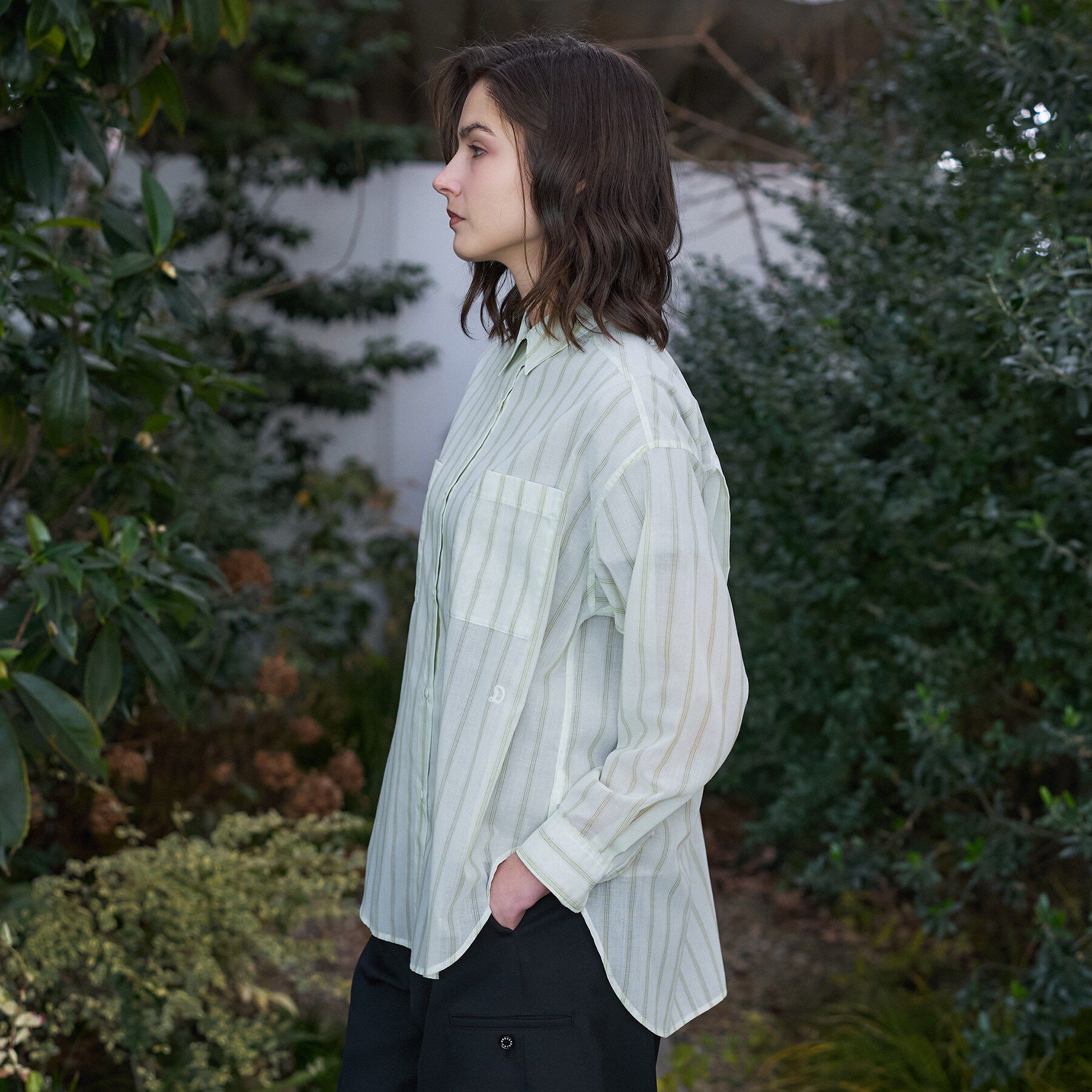 DRESSTERIOR「【軽くて快適/ウォッシャブル】ストライプシアーシャツ」|シャツ・ブラウス|