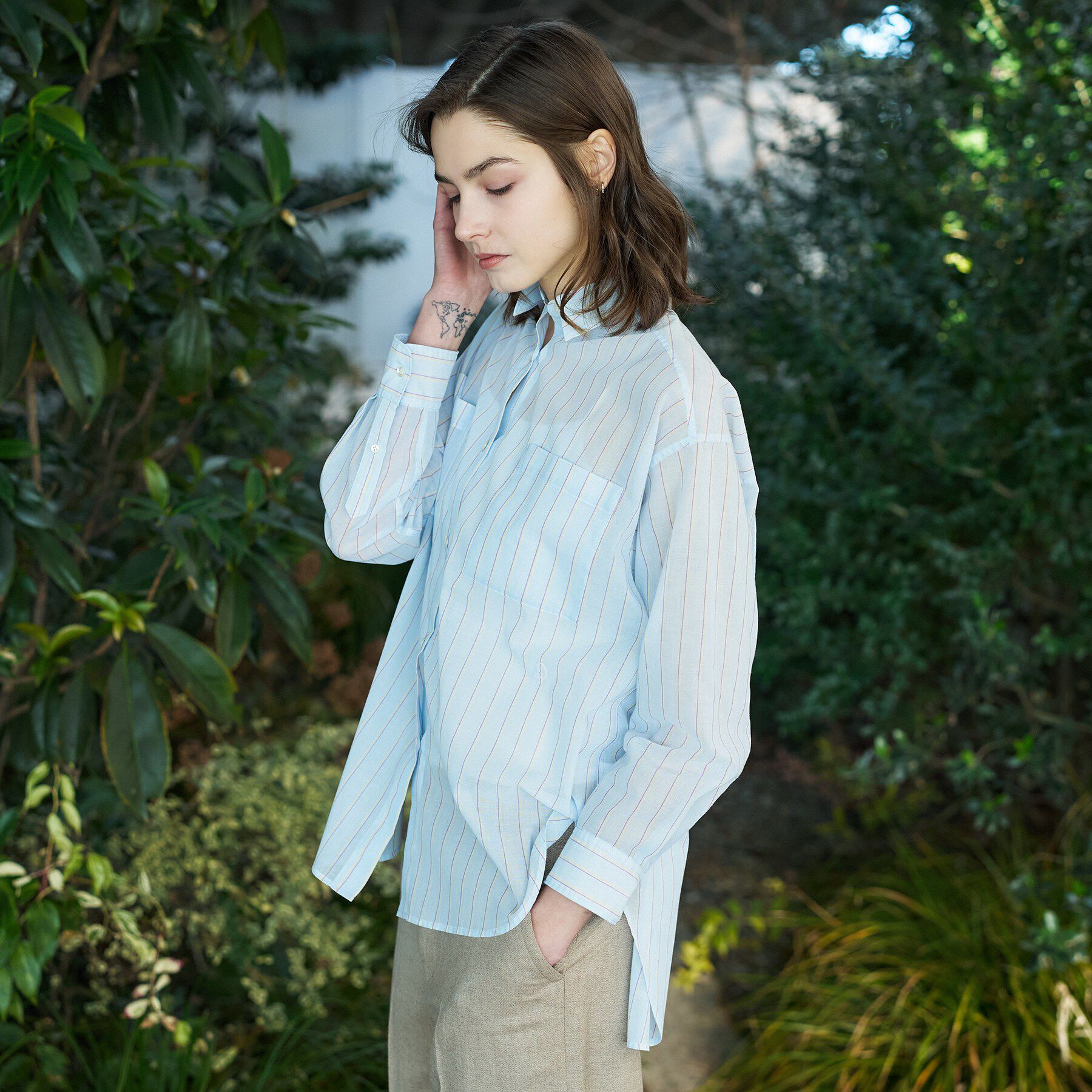 DRESSTERIOR「【軽くて快適/ウォッシャブル】ストライプシアーシャツ」|シャツ・ブラウス|