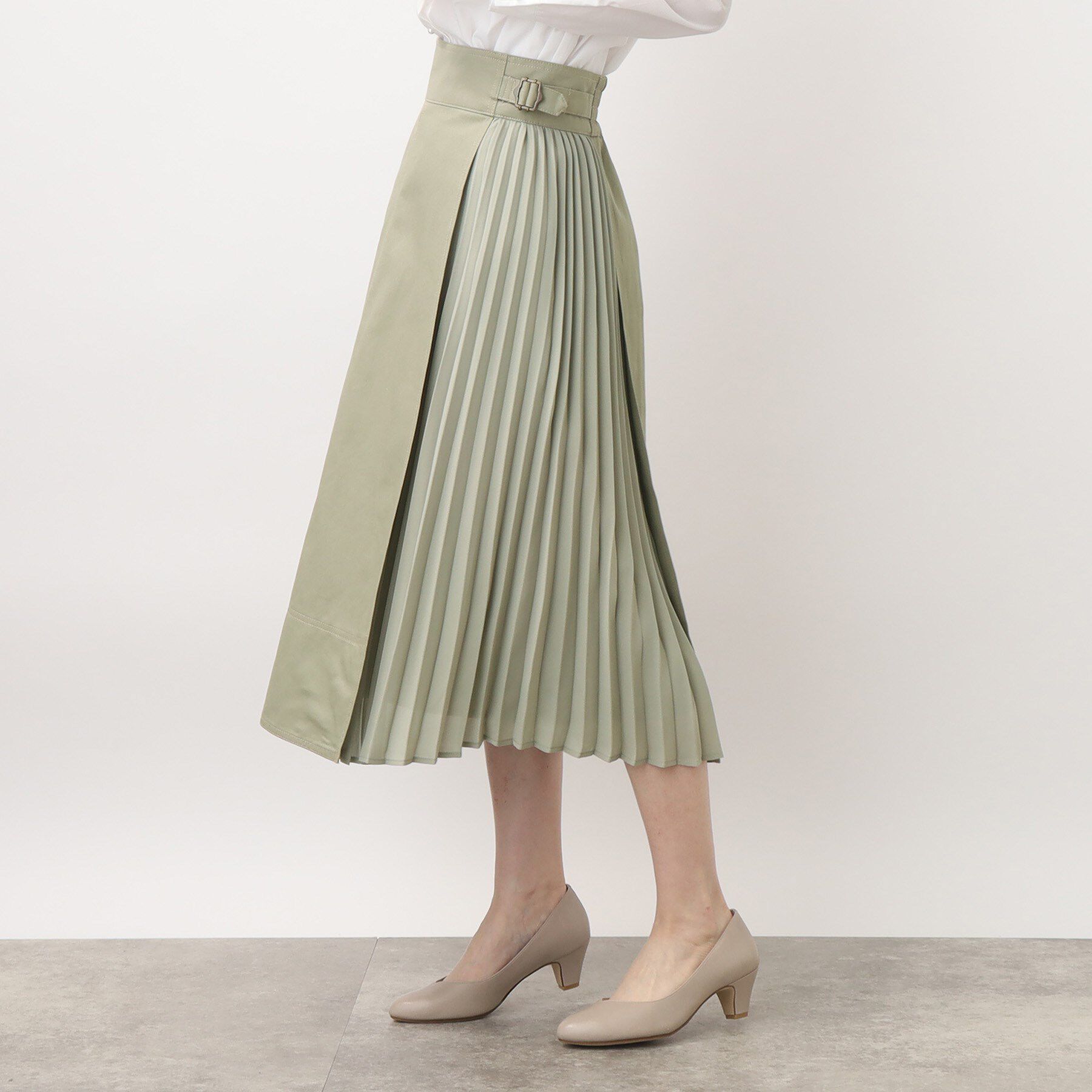 grove「グローブ人気のスカート！デニムサイドプリーツスカート」|スカート|