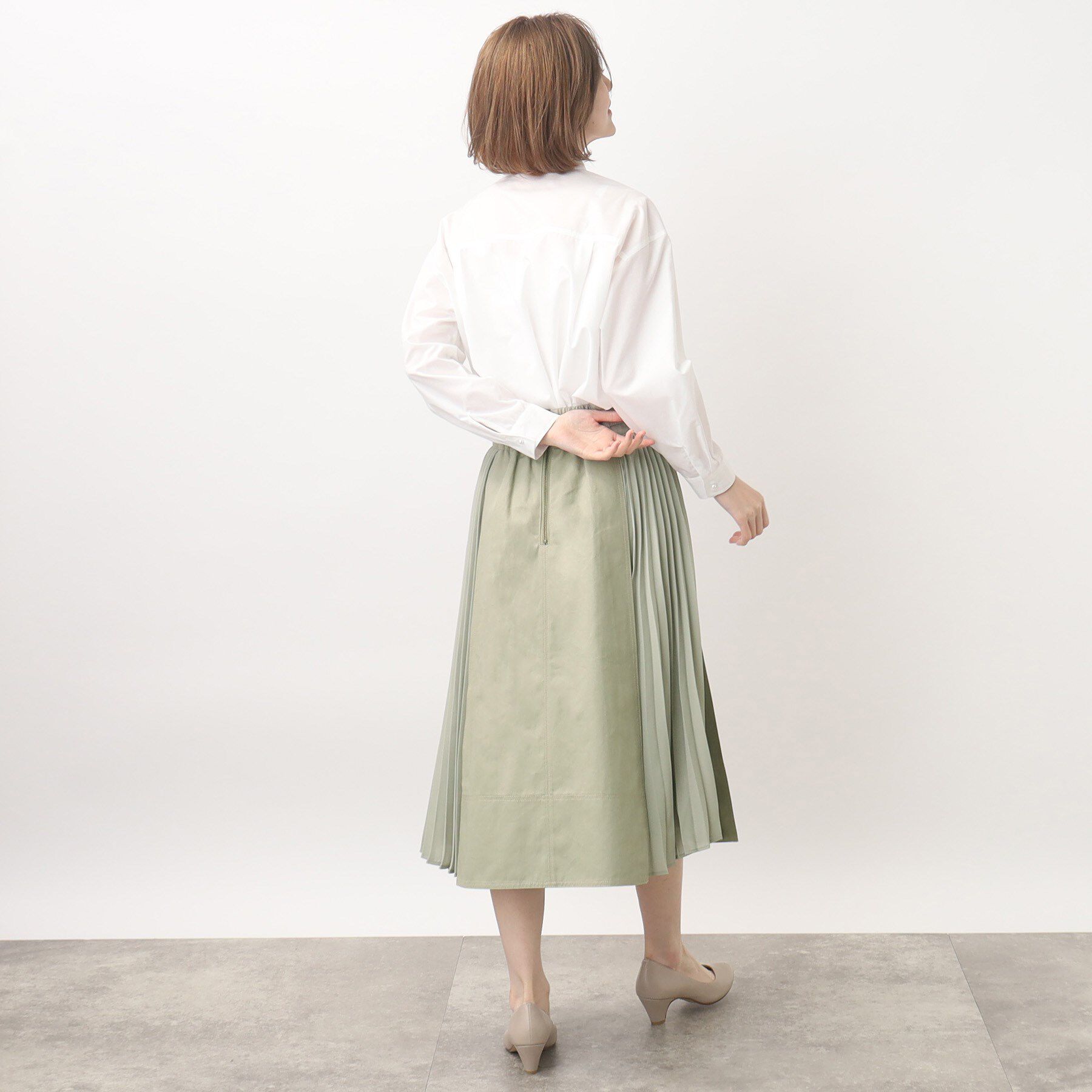 grove「グローブ人気のスカート！デニムサイドプリーツスカート」|スカート|