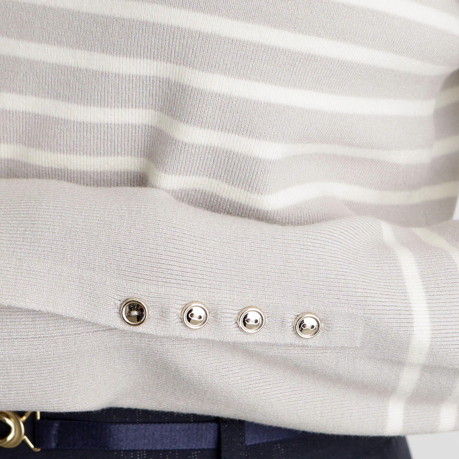 grove「総針袖口金ボタンニットロンT」|ニット・セーター|