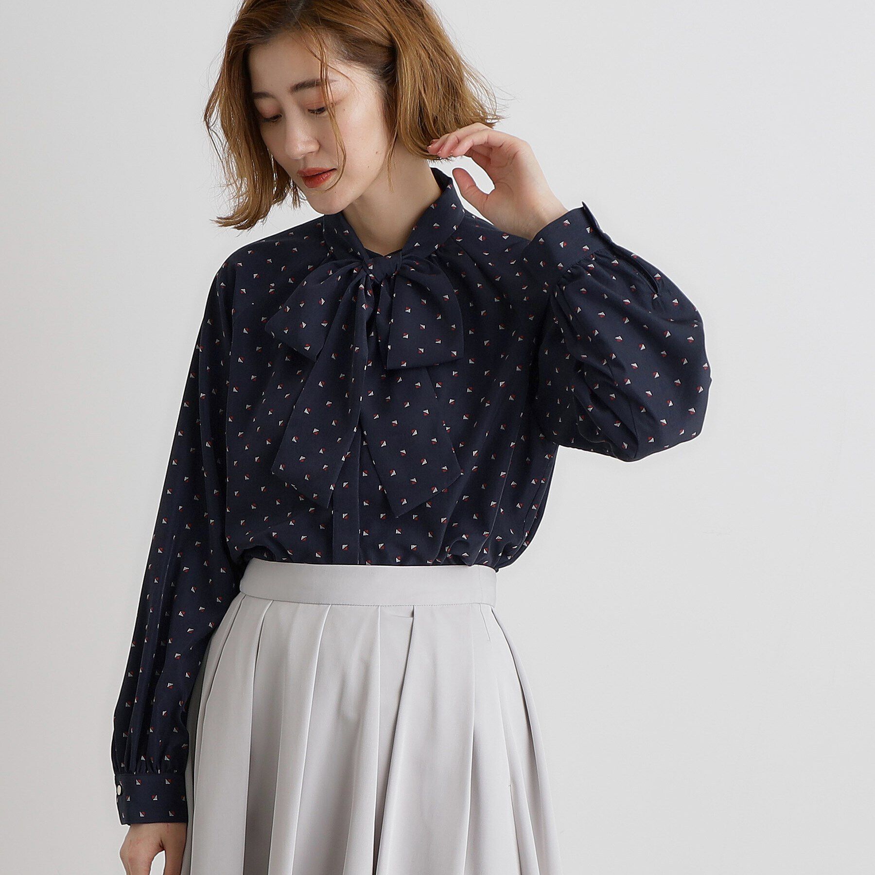 grove「2WAYラグランスリーブボウタイブラウス」|シャツ・ブラウス|