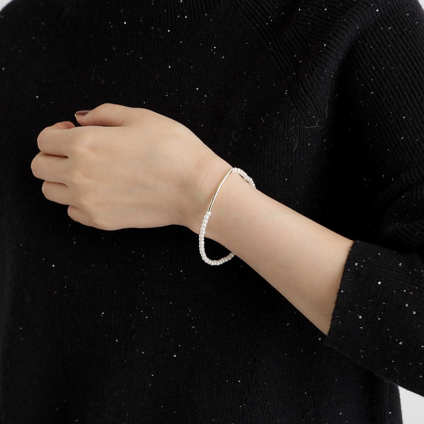 grove「フェイクパールゴムブレスレット【2本セット/入卒対応可】」|ブレスレット・バングル|