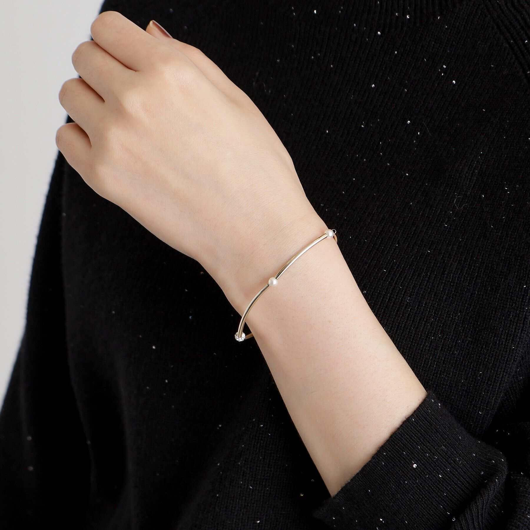 grove「フェイクパールゴムブレスレット【2本セット/入卒対応可】」|ブレスレット・バングル|