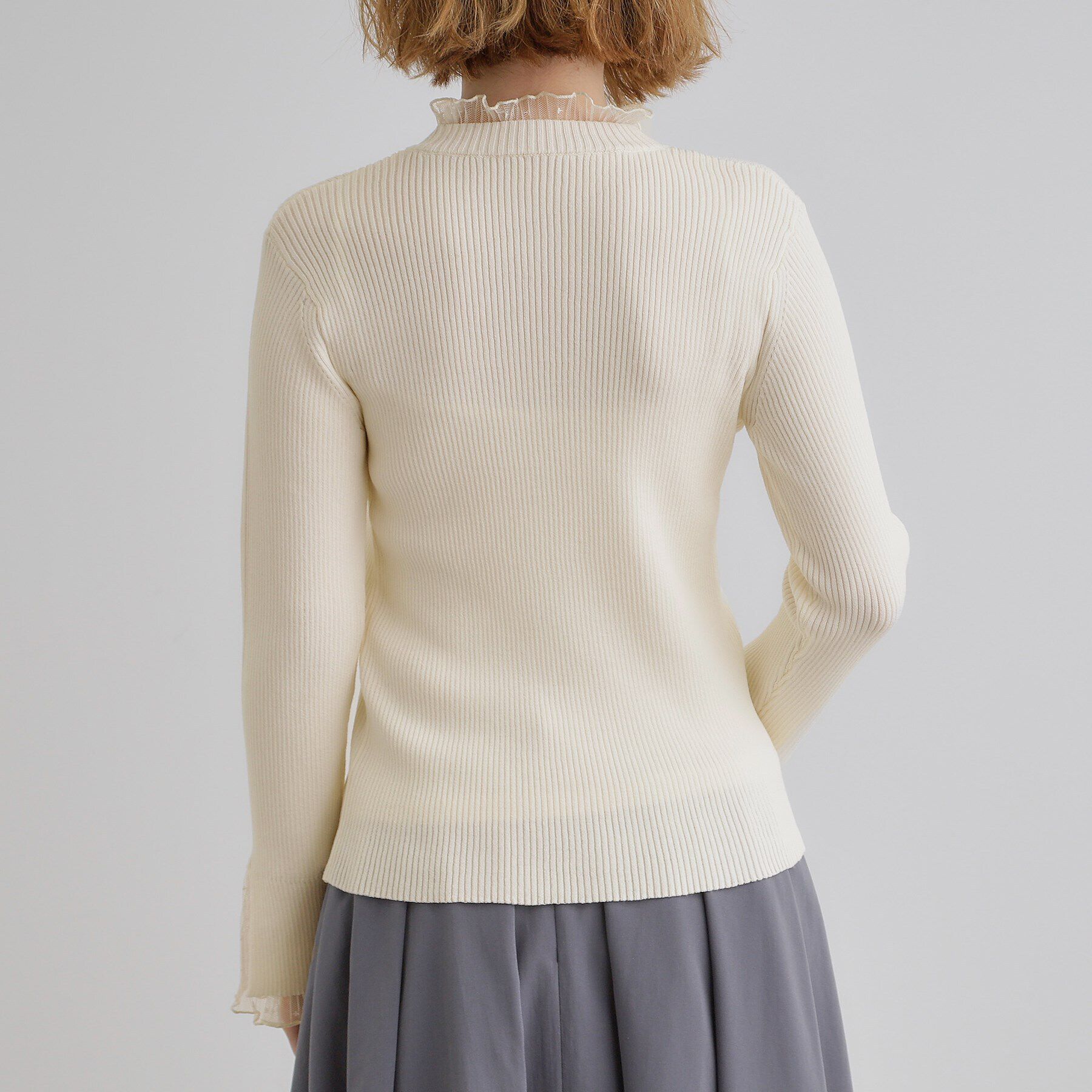 grove「チュールプリーツレイヤードプルオーバー」|ニット・セーター|