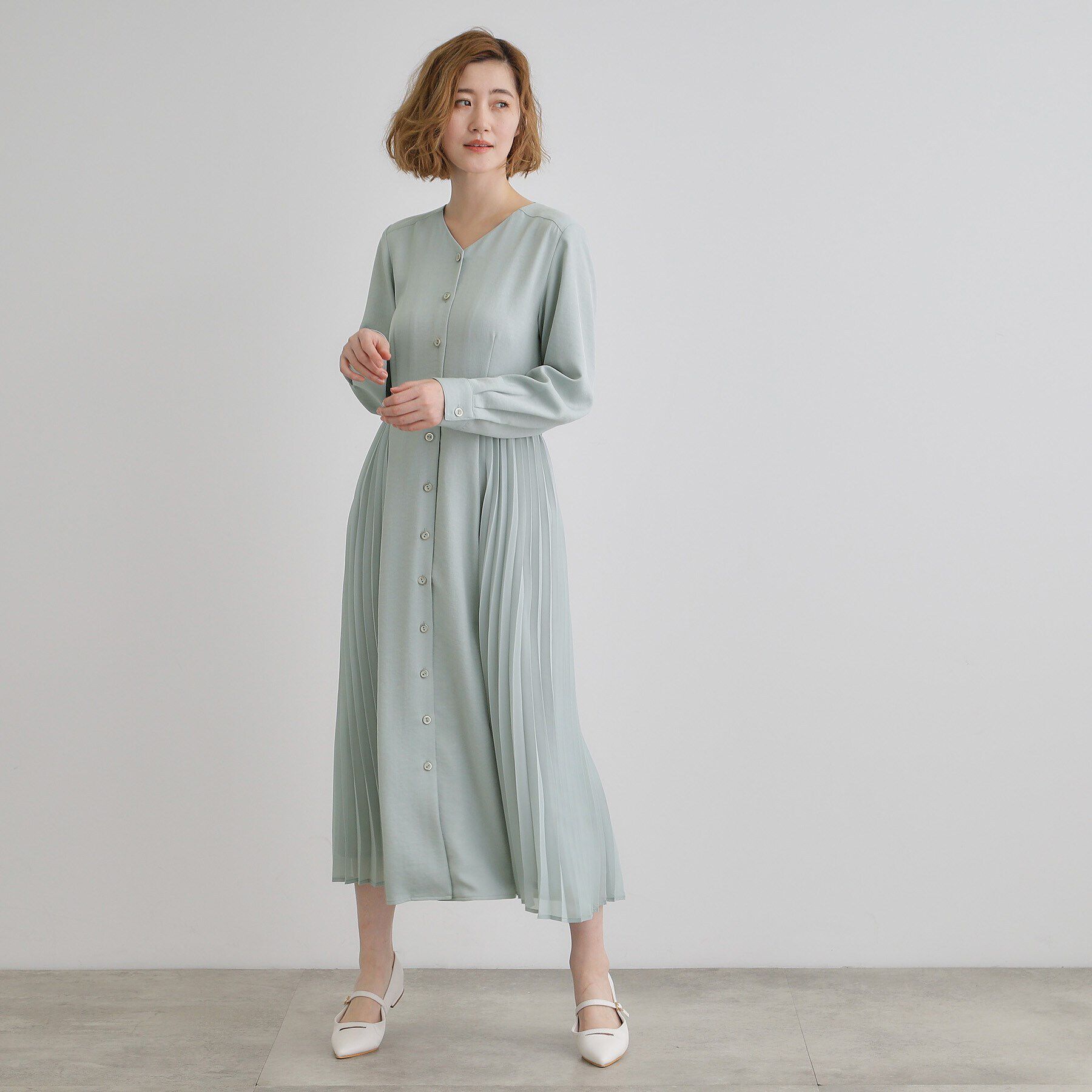 grove「サイドプリーツシャツワンピース」|ワンピース|