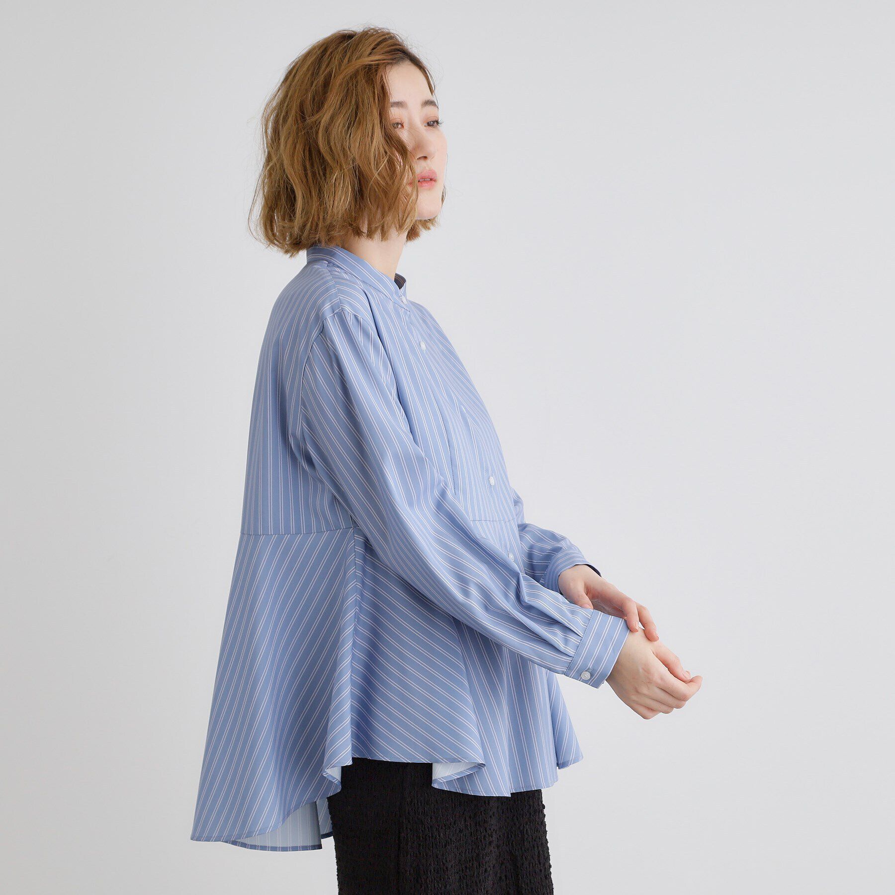 grove「ペプラムスタンドネックシャツ」|シャツ・ブラウス|