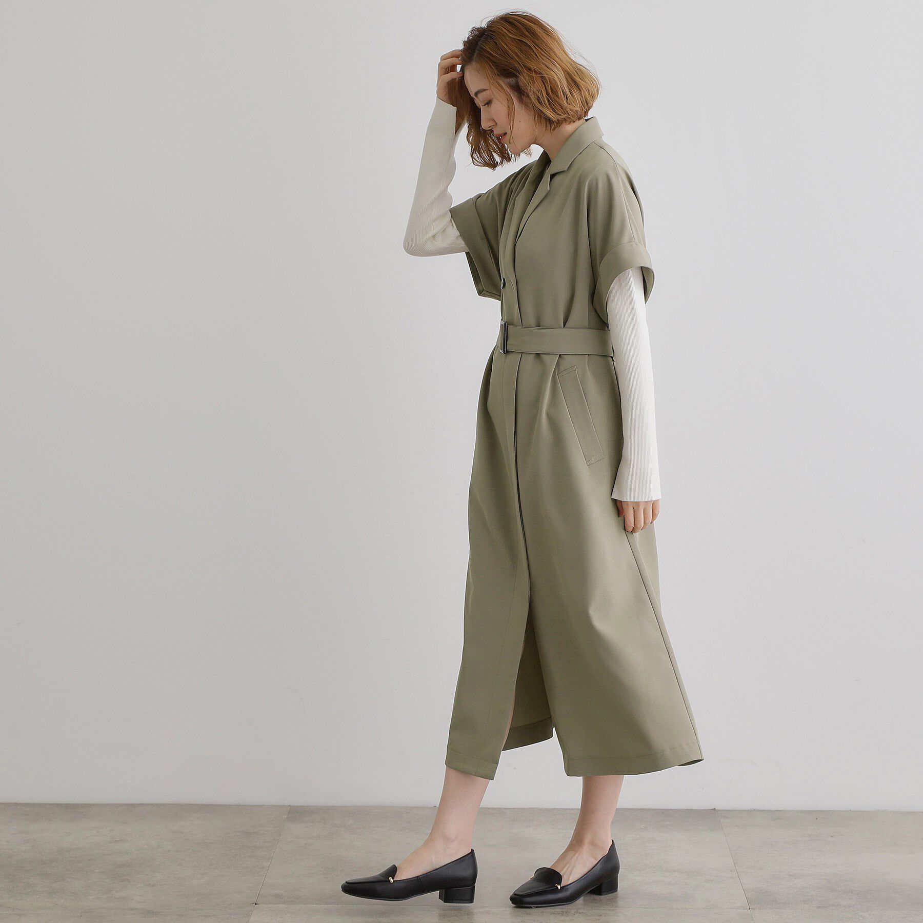 grove「【雑誌掲載】シーズレスで使えるトレンチライク2WAYワンピース」|ワンピース|