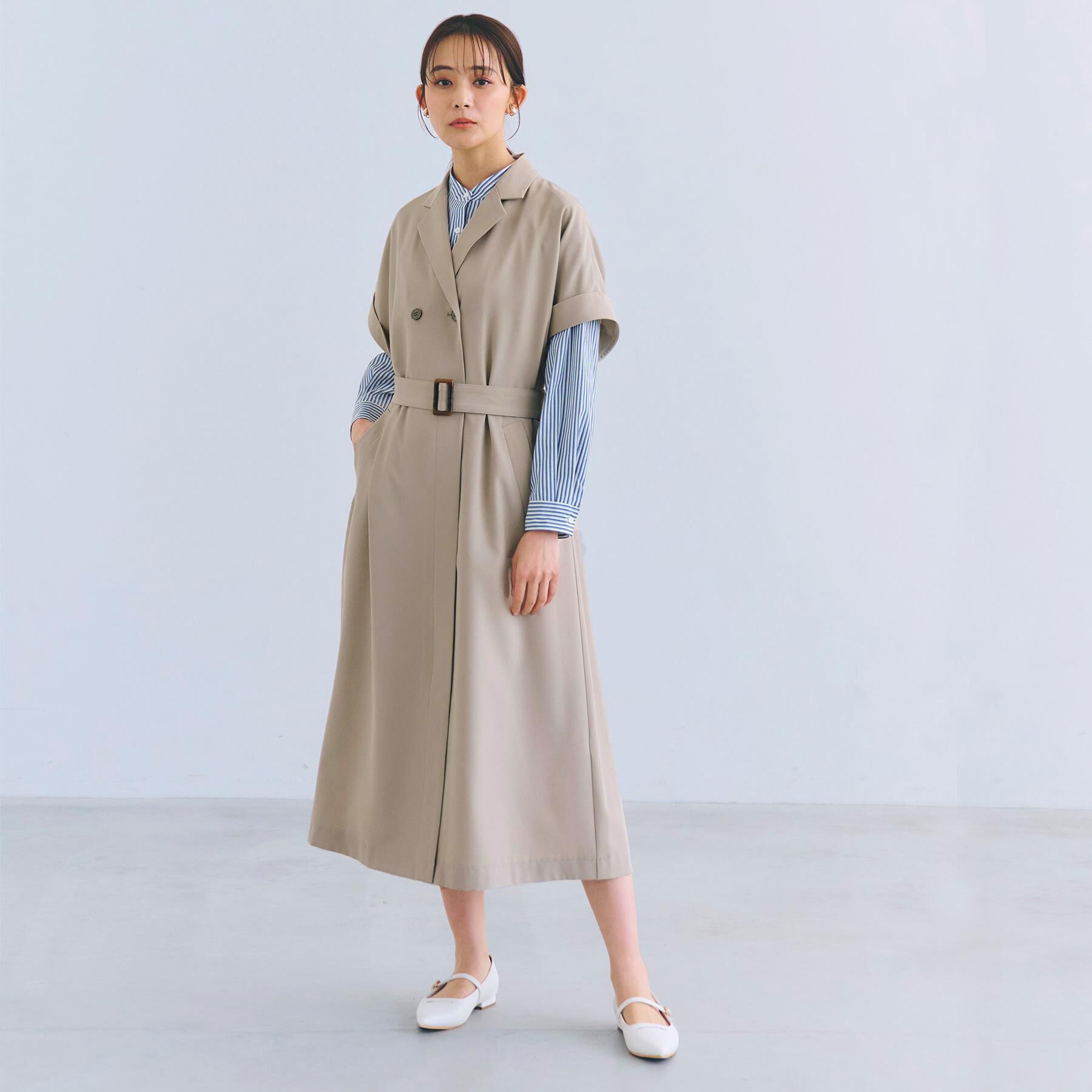 grove「【雑誌掲載】シーズレスで使えるトレンチライク2WAYワンピース」|ワンピース|ベージュ(052)