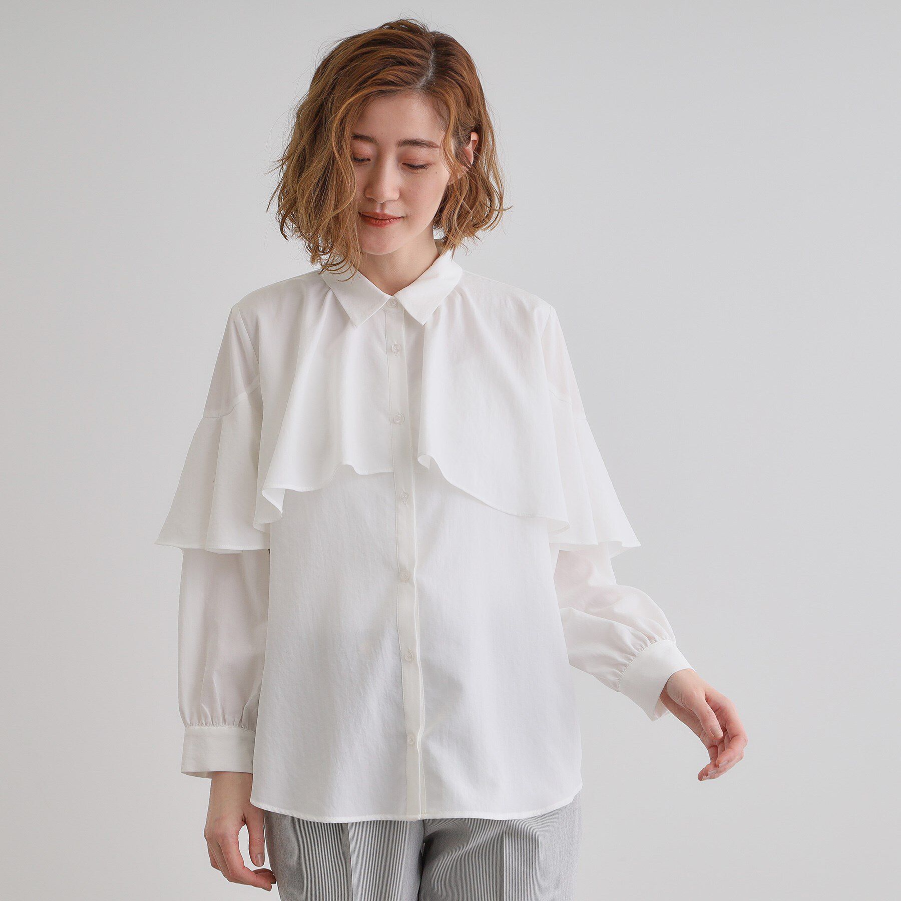 grove「ケープフリルシャツブラウス」|シャツ・ブラウス|