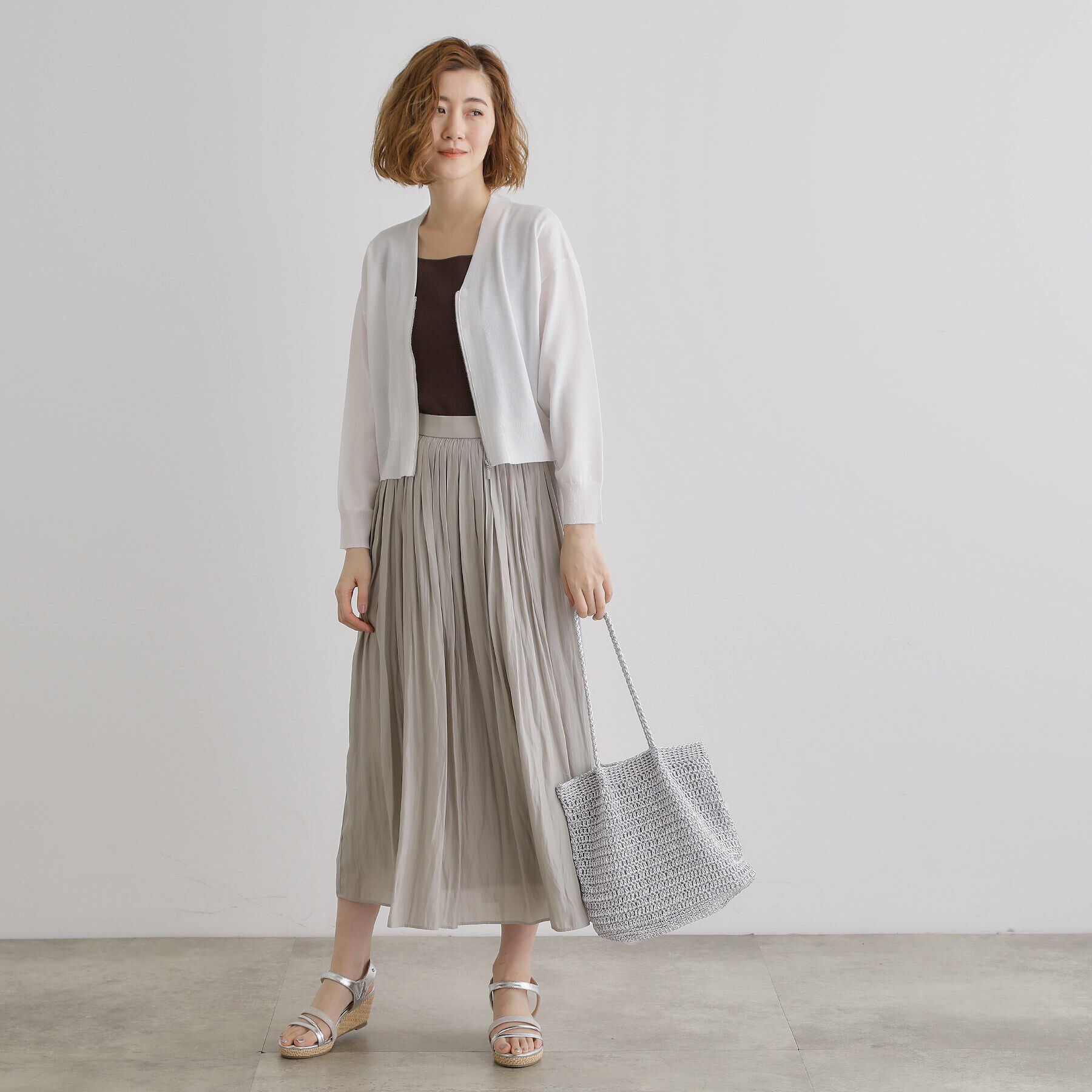 grove「ラメコードタックハンドルトート」|トートバッグ|