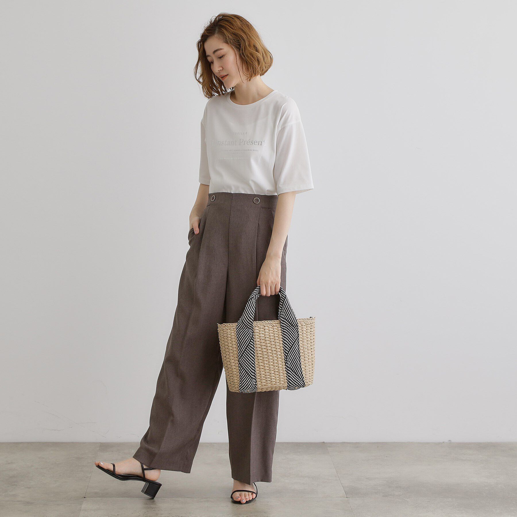 grove「ペーパー巾着コードラメ2WAYトート」|トートバッグ|