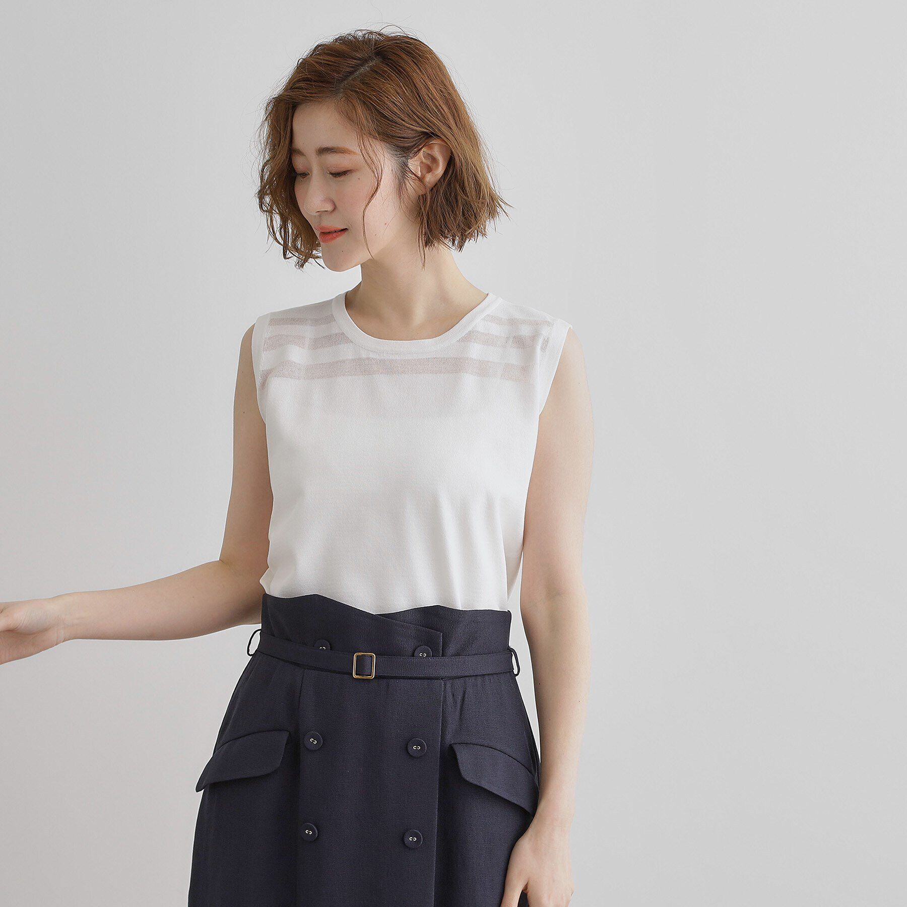 grove「【雑誌掲載】シアー素材使いアンサンブルニット」|その他|