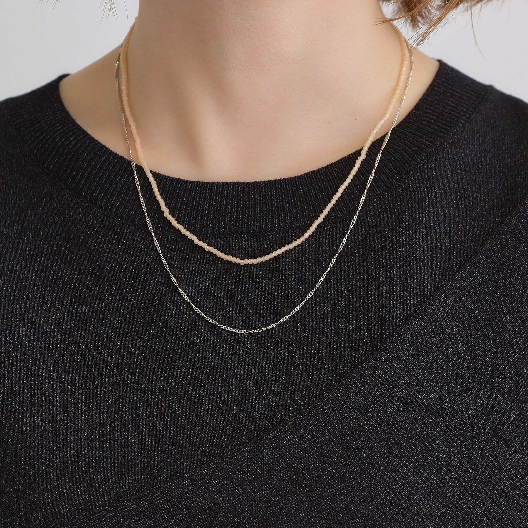 grove「ビーズメタルチェーンネックレス」|ネックレス|