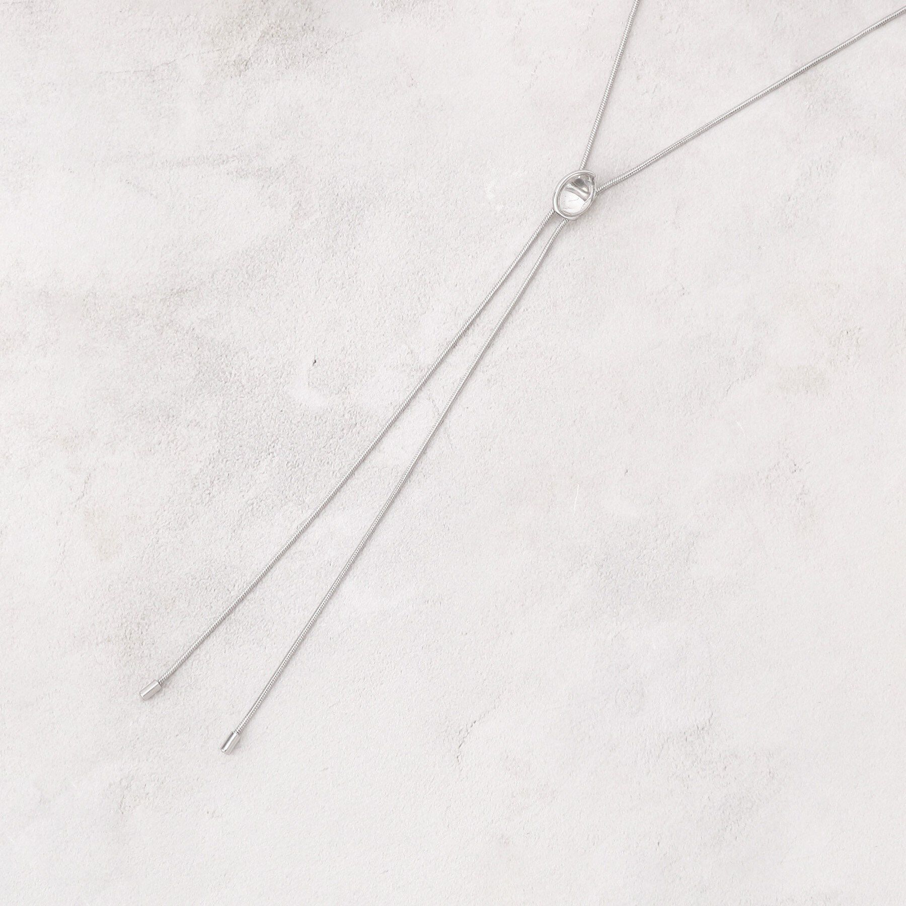 grove「クリアメタルスライドY字ネックレス」|ネックレス|シルバー(006)