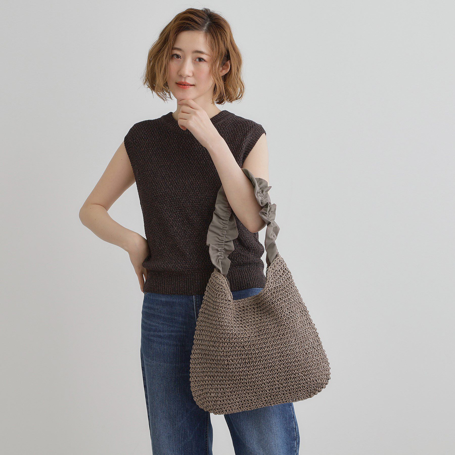 grove「フリルギャザーペーパーワンショルダー」|ショルダー・メッセンジャー|