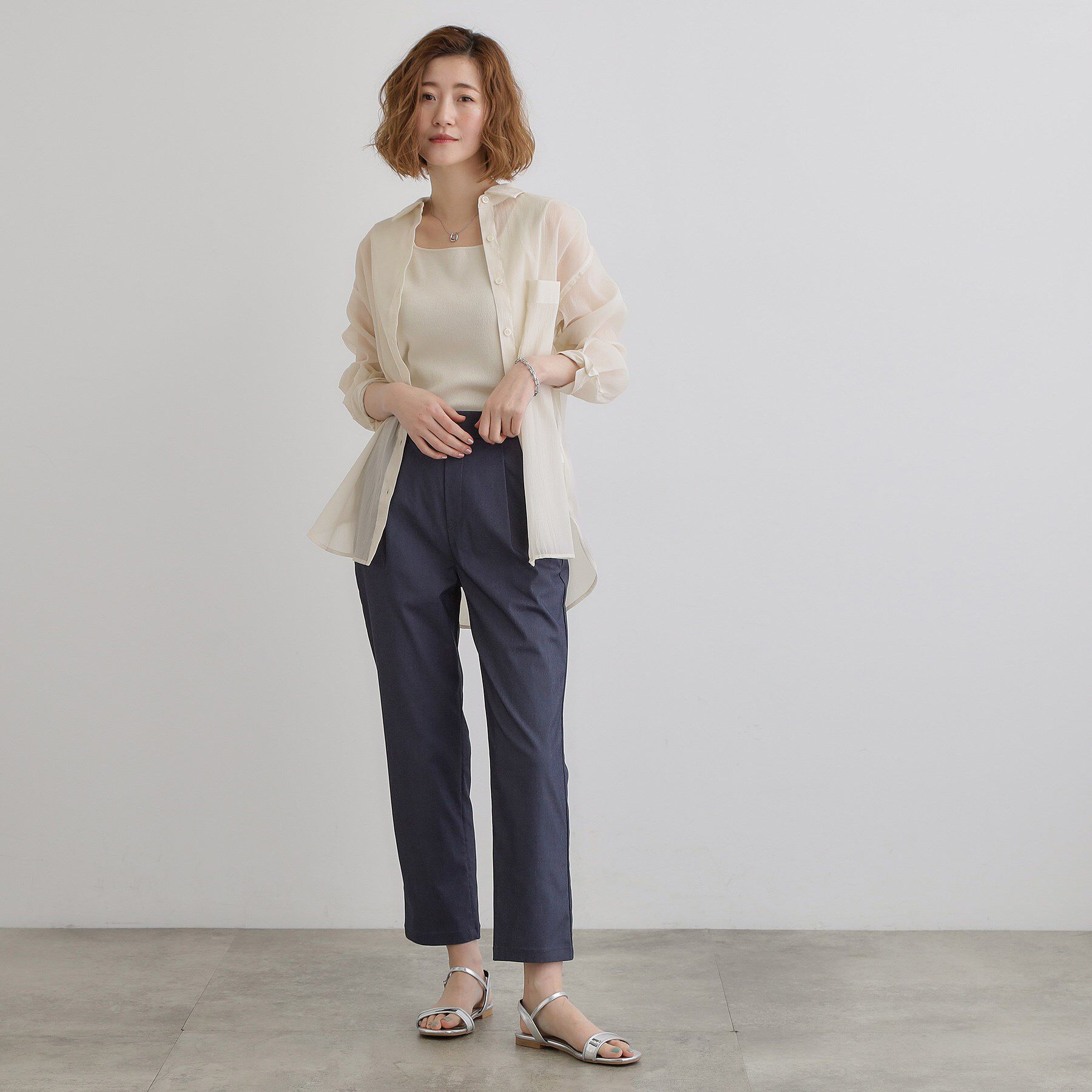 grove「【大人の抜け感スタイル】ストライプアソートシアーオーバーシャツ」|シャツ・ブラウス|