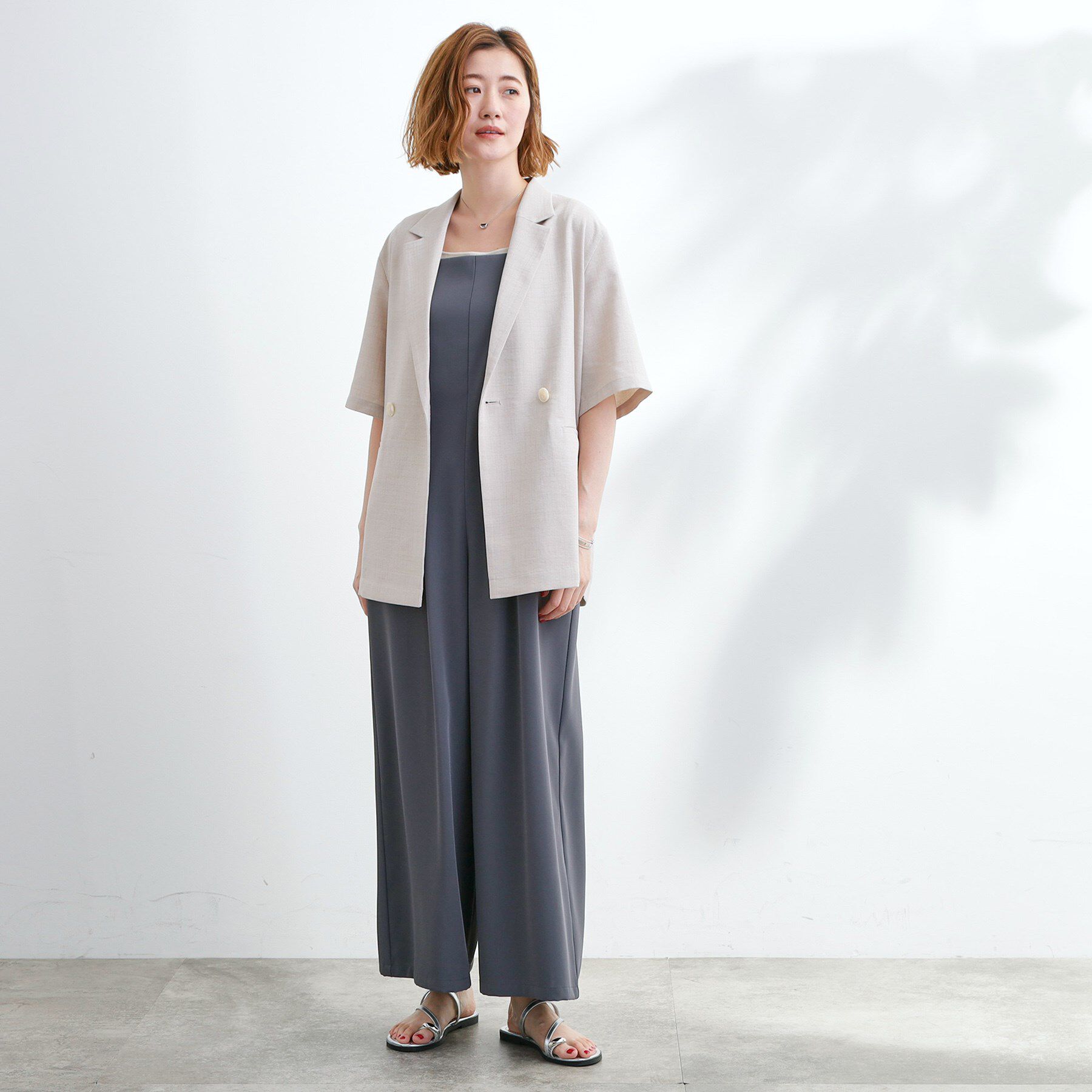 grove「軽やかに羽織れて、きちんと見え ハーフスリーブテーラードジャケット」|テーラードジャケット|