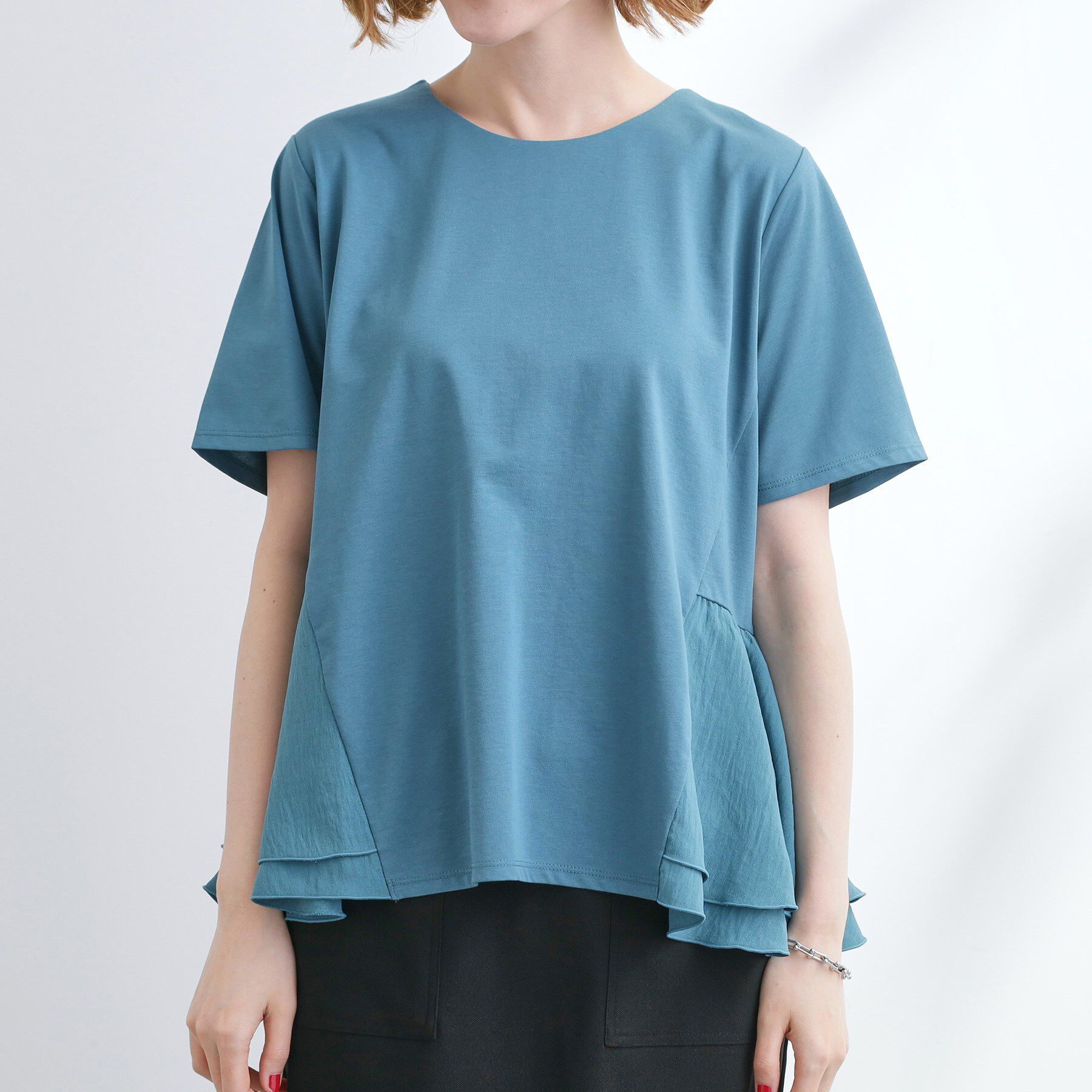 grove「【UV・冷感】布帛使いフレアーTシャツ」|Tシャツ・カットソー|