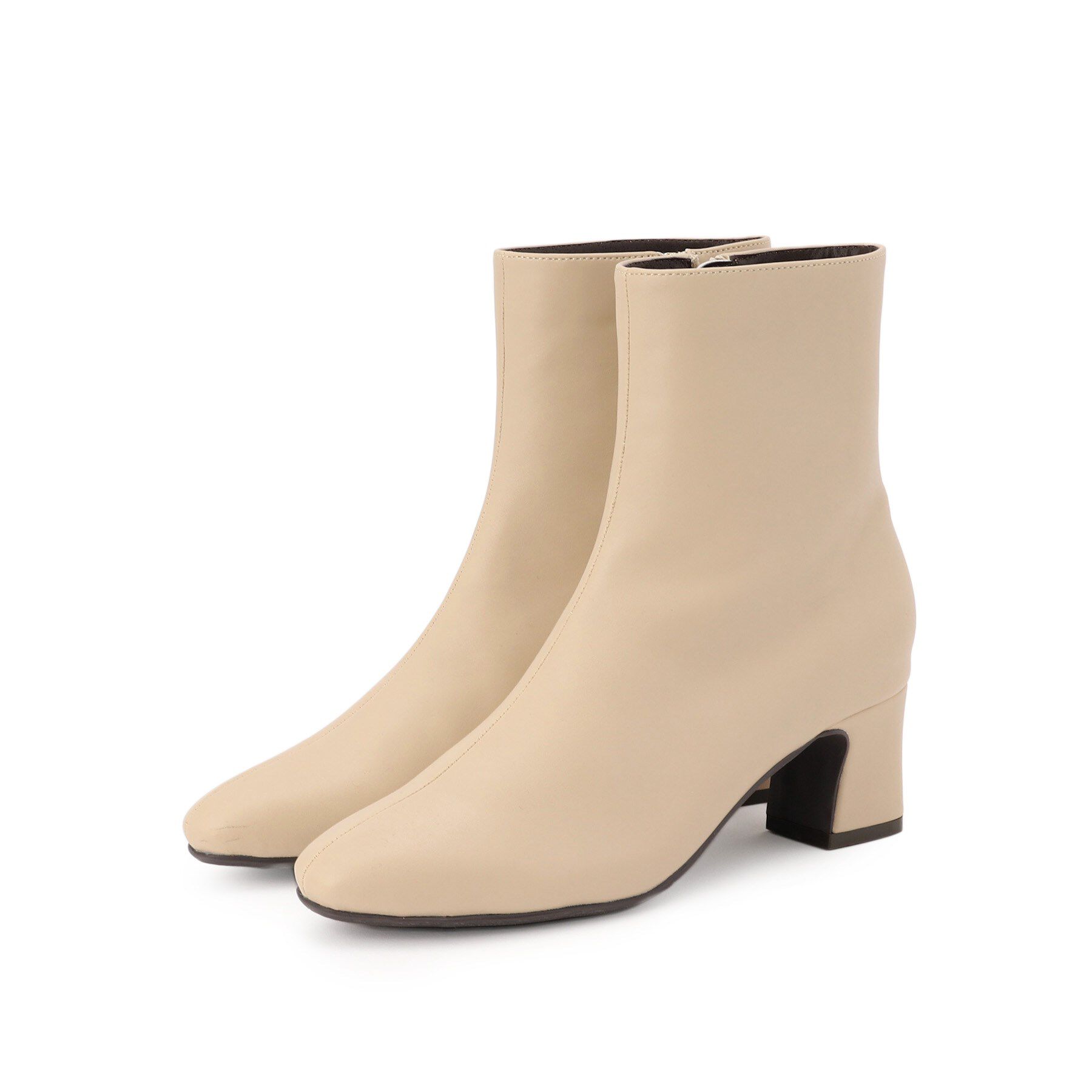 grove「アーモンドトゥヒールブーツ」|ショートブーツ|ベージュ(052)