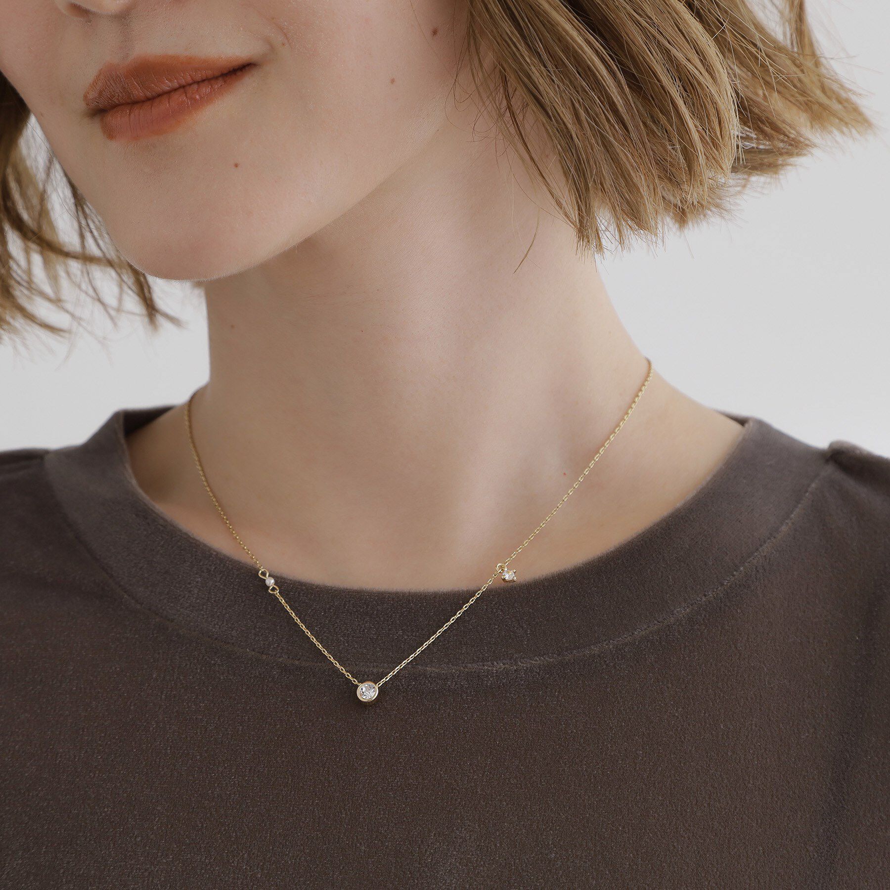 grove「メタルパーツショートネックレス」|ネックレス|