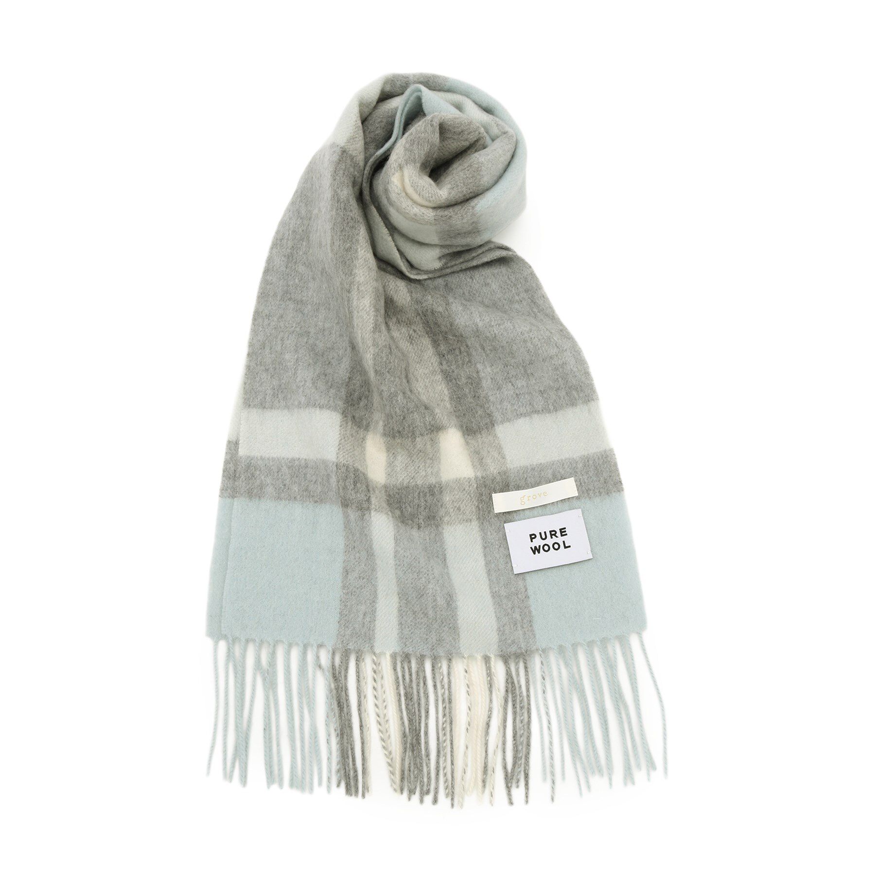 grove「洗えるウール100％チェックマフラー」|ストール|