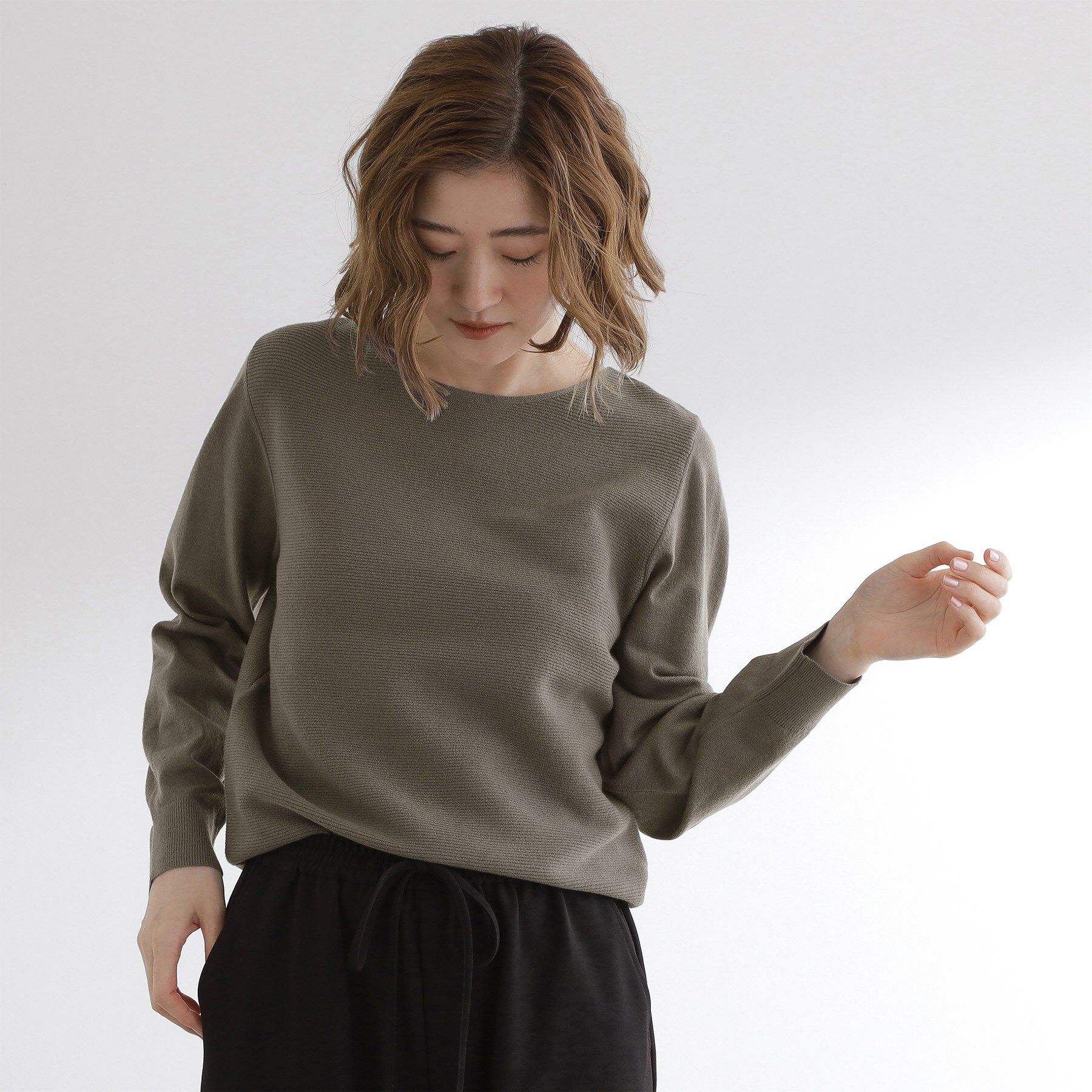 grove「【最終お値下げ！】ガーターボートネックプルオーバー【洗える/毛玉軽減】」|ニット・セーター|