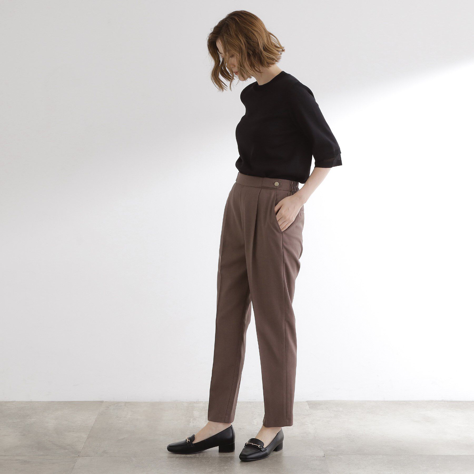 grove「【ひんやり多機能】やわらかドライタッチ 袖口シアードッキングプルオーバー」|ニット・セーター|