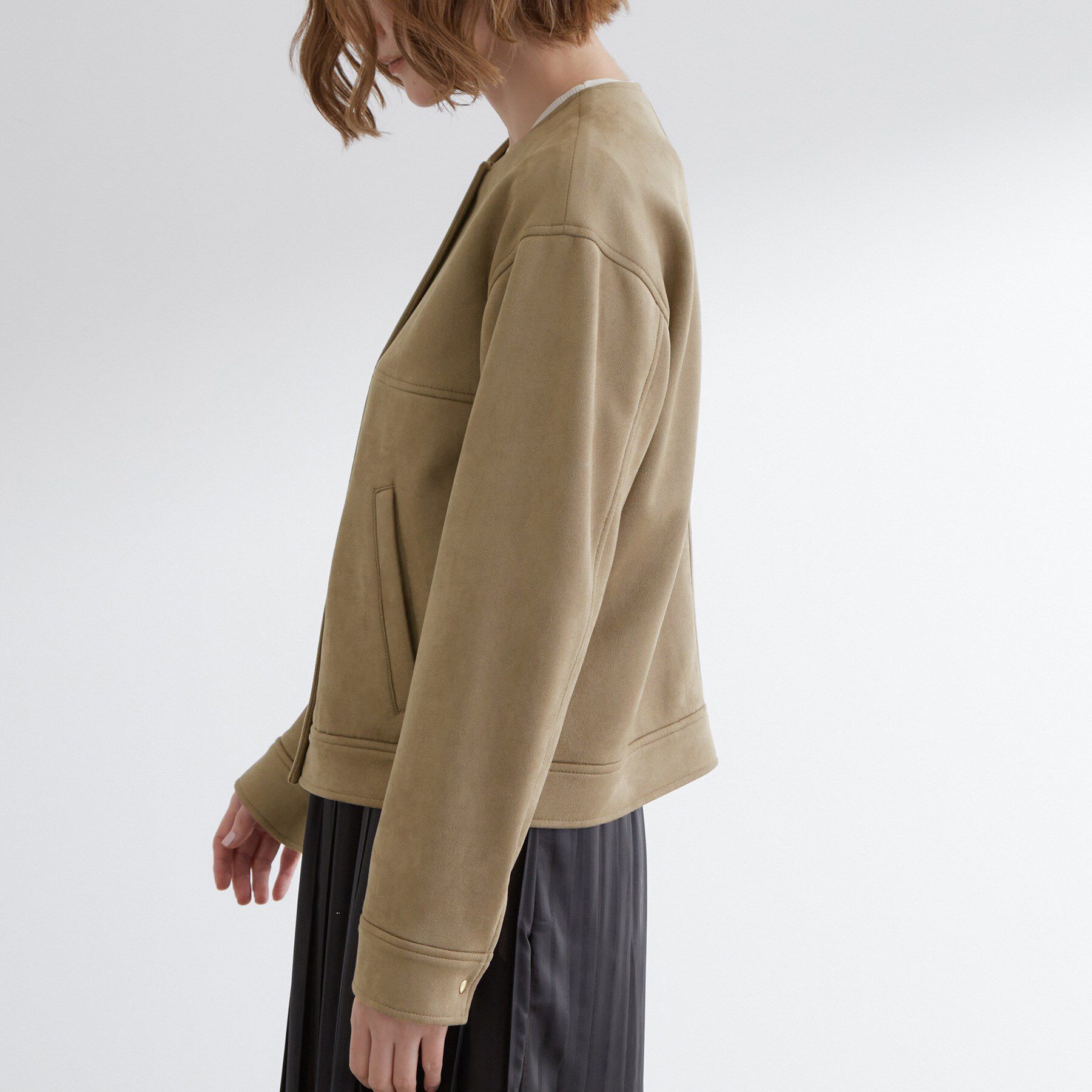 grove「日常を華やかにするスエード調ブルゾン」|ブルゾン・スタジャン|