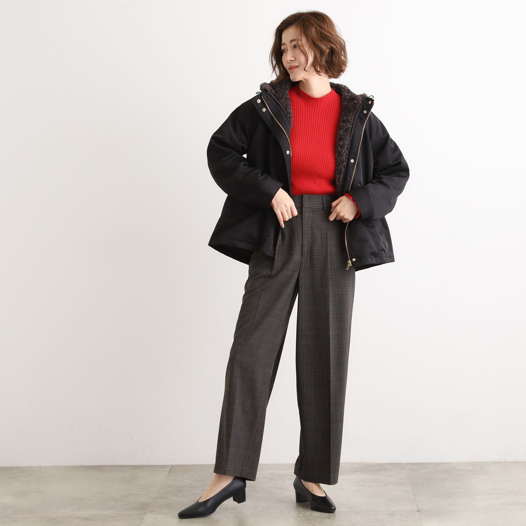 grove「【名品アウター/3WAY・はっ水】ボアライナー付マウンテンパーカ」|ブルゾン・スタジャン|