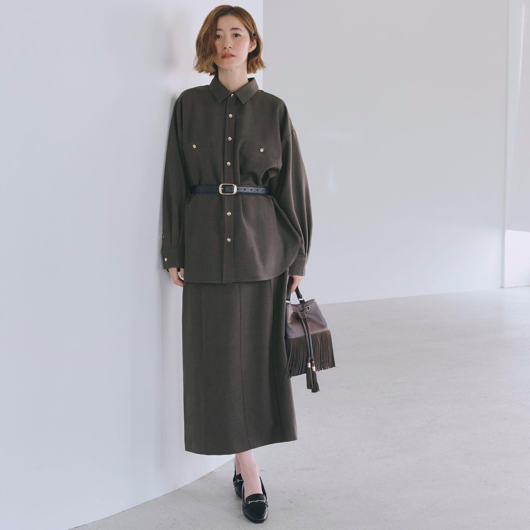 grove「【カセット服/選べる着丈】洗濯機で洗えるオーバーシャツ」|シャツ・ブラウス|