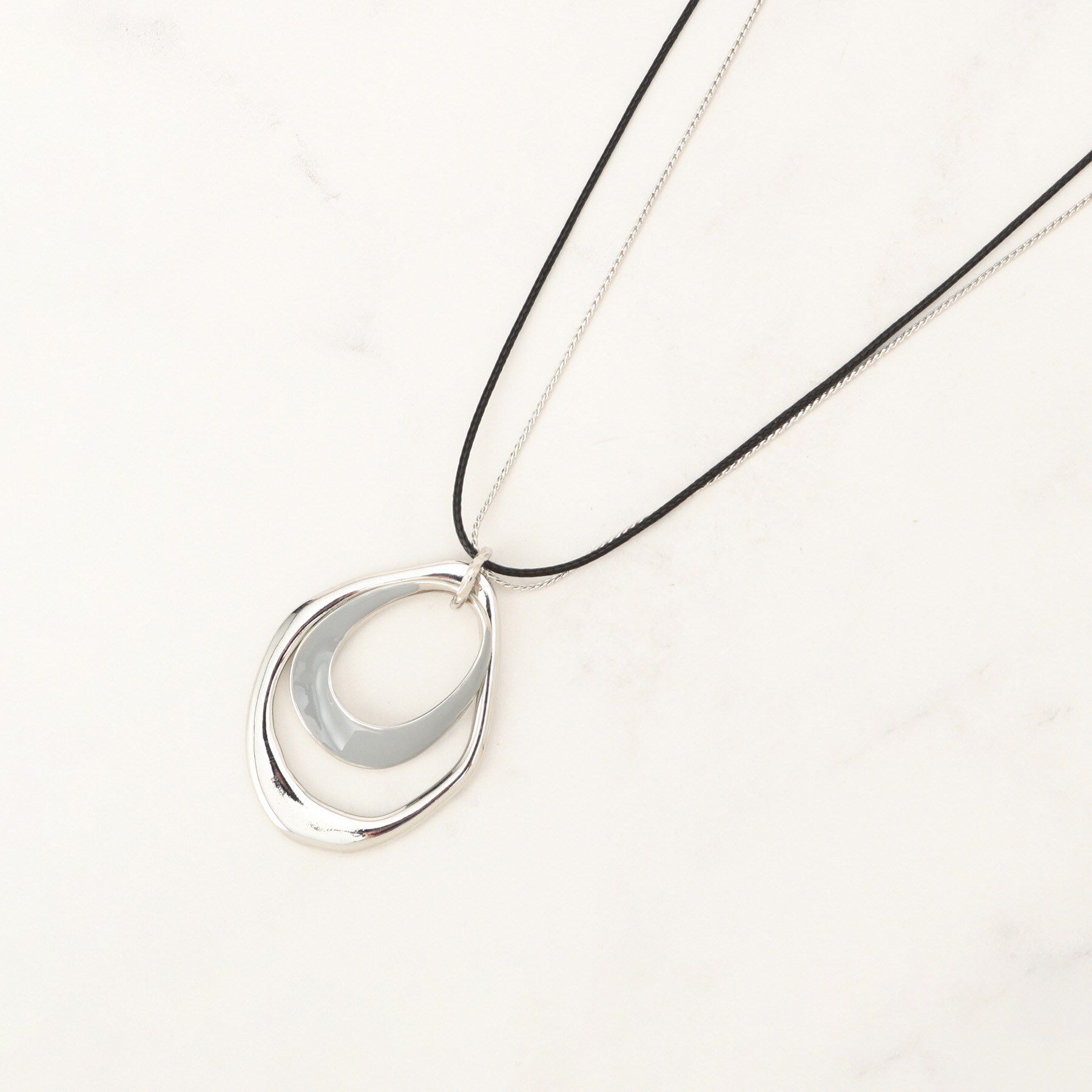 grove「コードメタル2連ネックレス」|ネックレス|グレー(012)