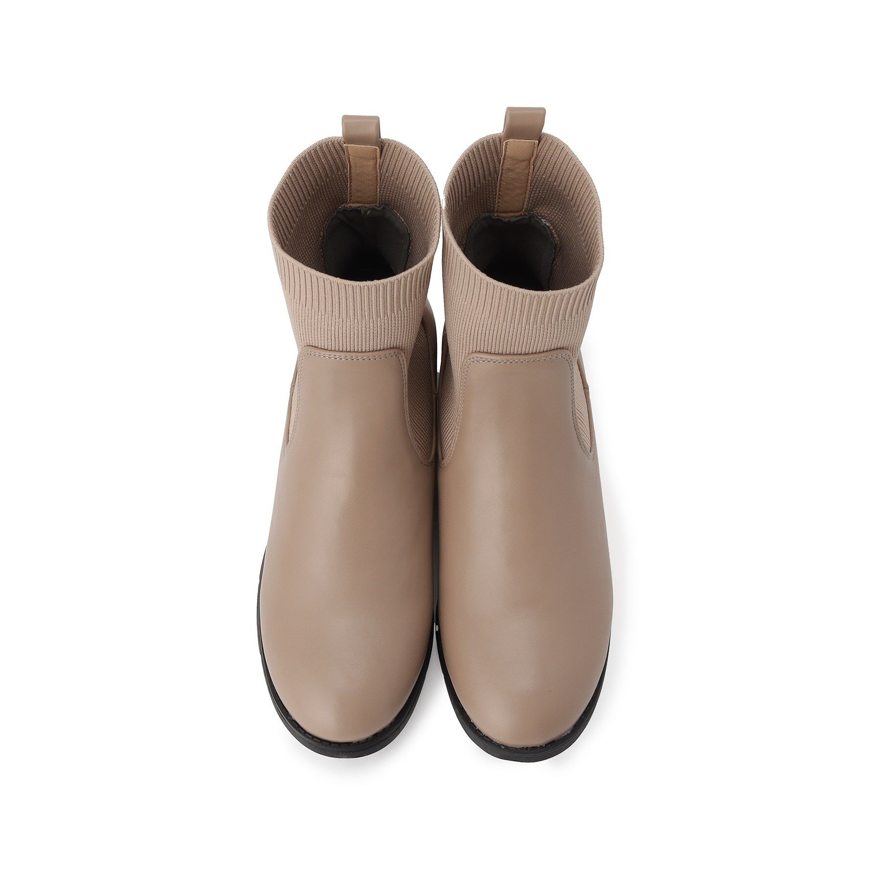 grove「【人間工学/履き心地らくちん】ニットコンビブーツ」|ショートブーツ|