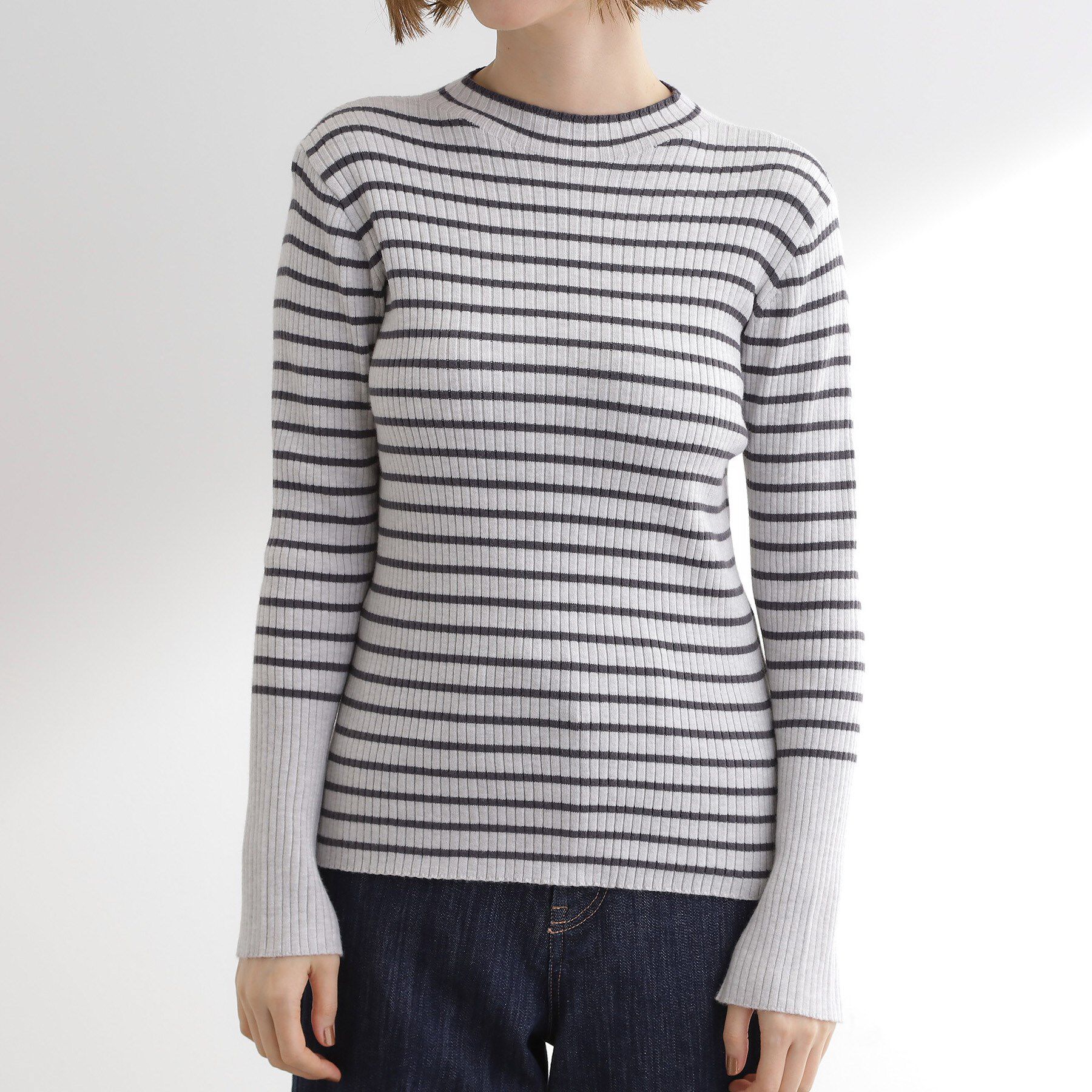 grove「【吸湿発熱／帯電防止】ハイネックリブプルオーバー」|ニット・セーター|