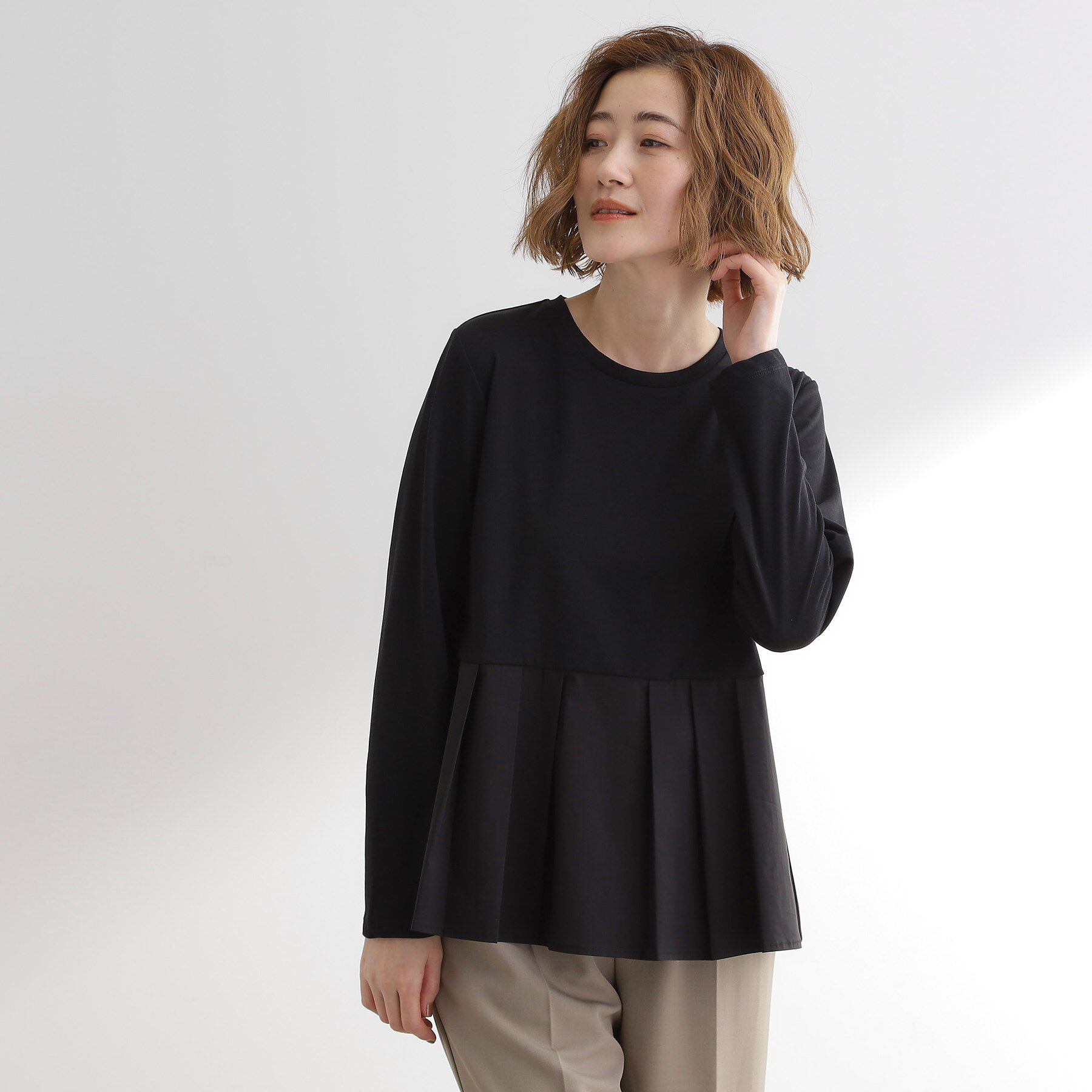 grove「裾切替タックペプラムTシャツ」|Tシャツ・カットソー|