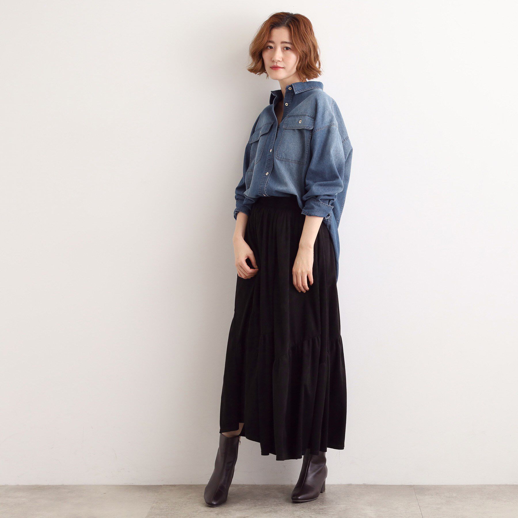 grove「【選べる着丈】オーバーサイズデニムシャツ」|シャツ・ブラウス|