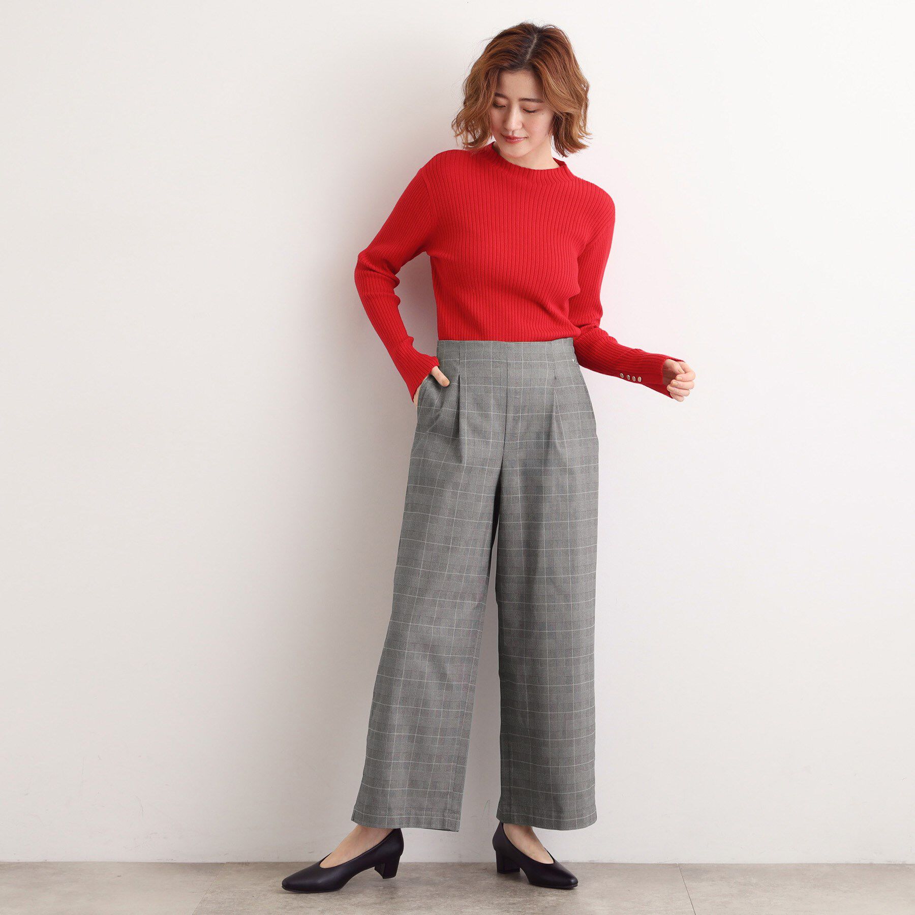 grove「【選べる着丈/多機能】裏起毛ハイパーストレッチワイドパンツ」|その他|