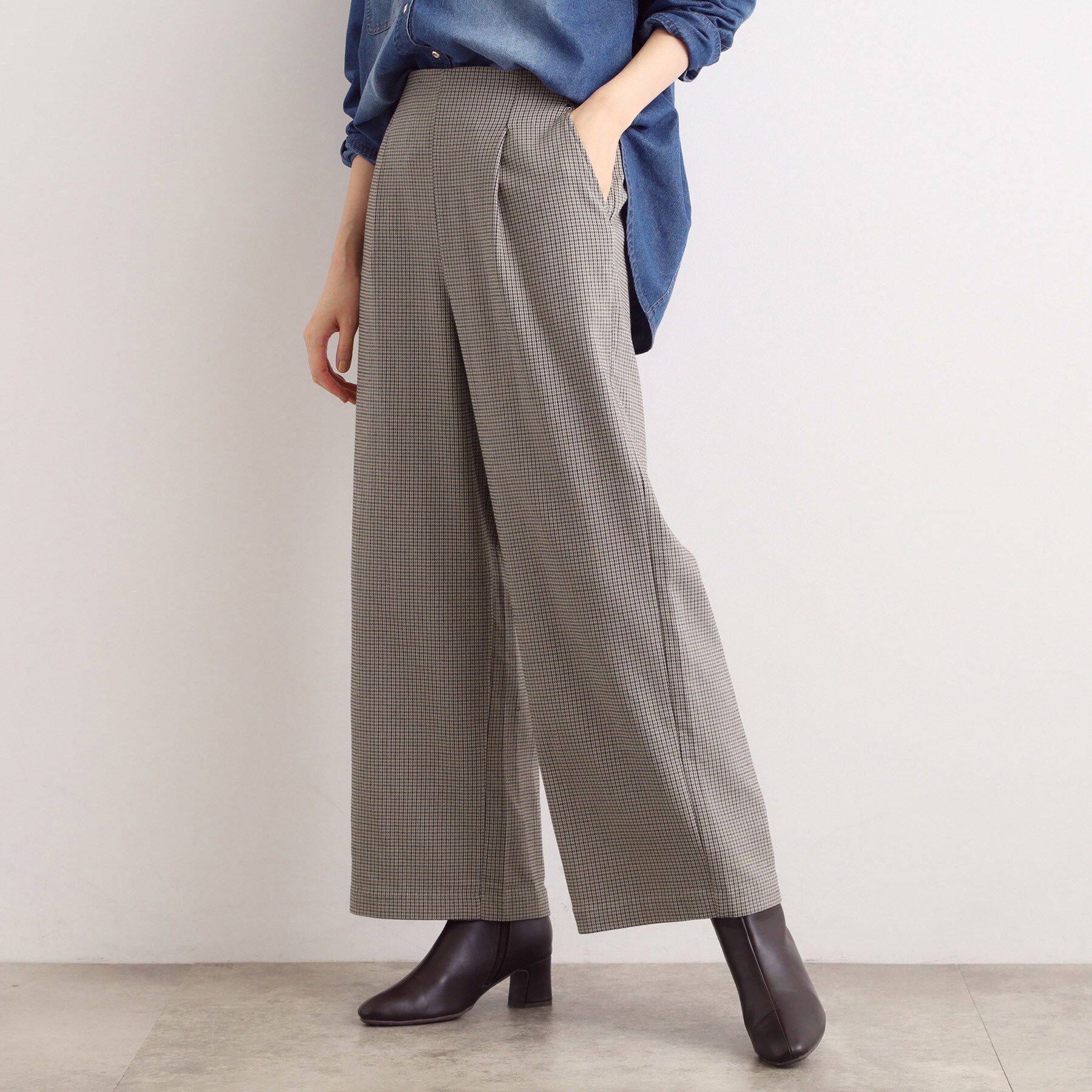 grove「【選べる着丈/多機能】裏起毛ハイパーストレッチワイドパンツ」|その他|