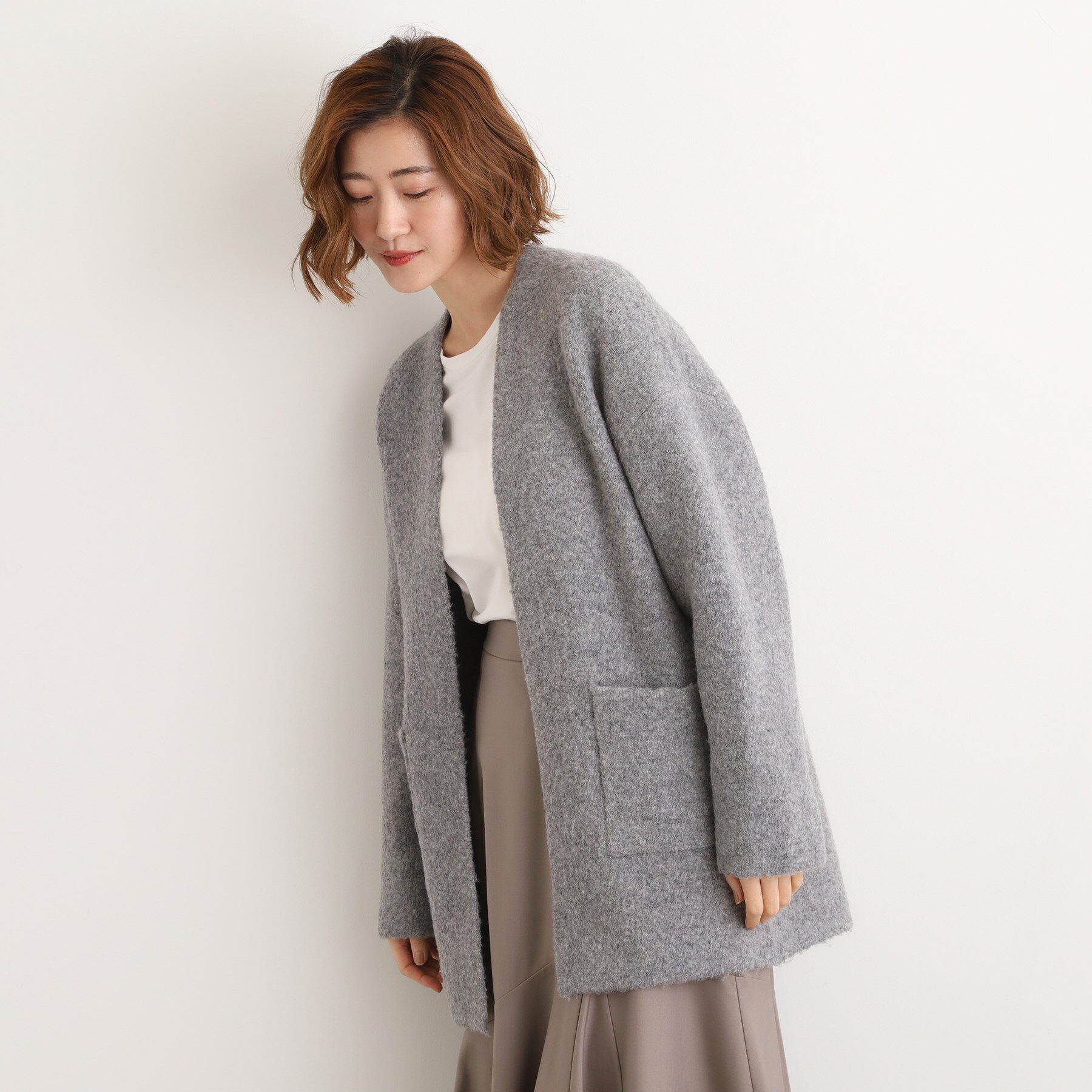 grove「軽やかに着流す　ブークレニットコーディガン」|カーディガン|