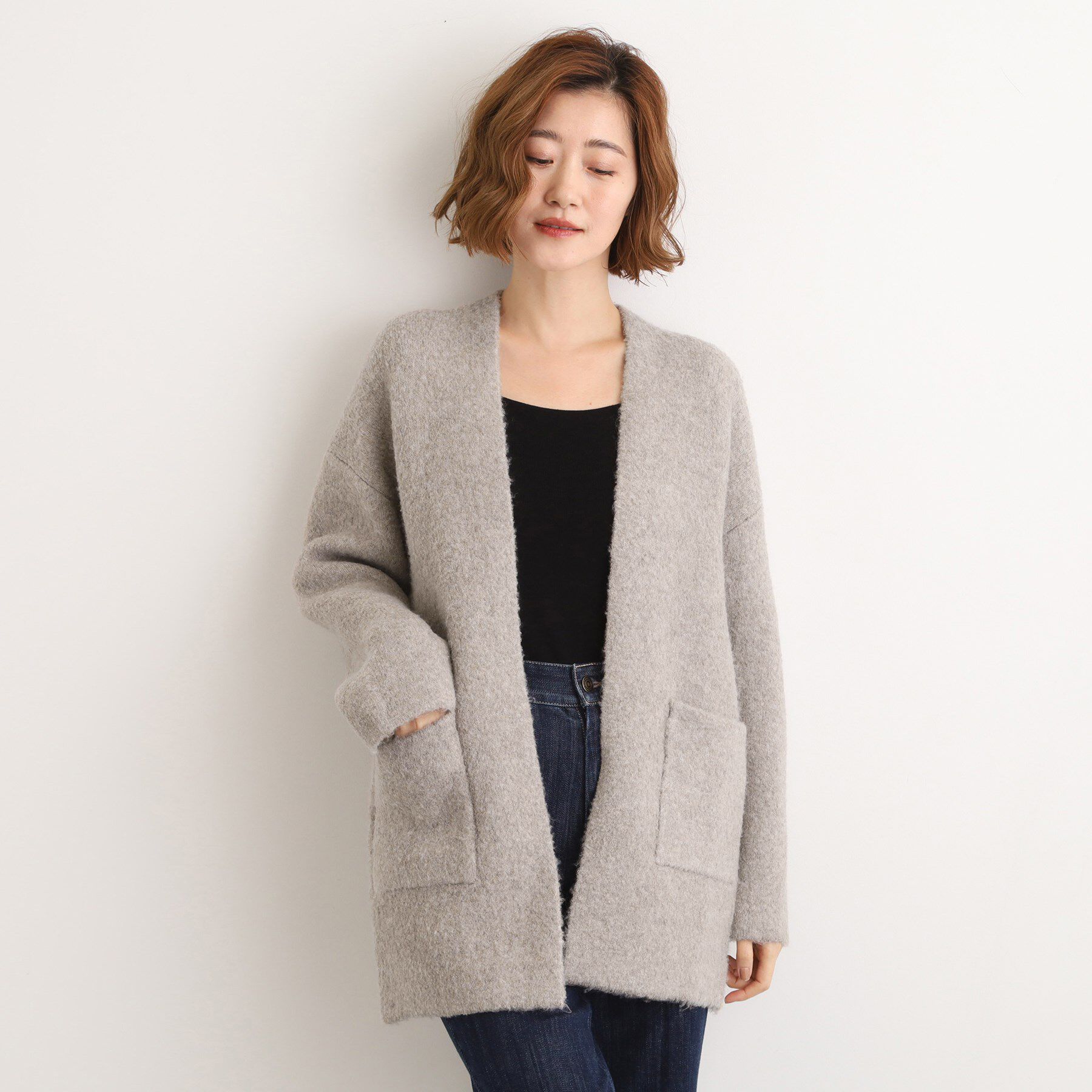 grove「軽やかに着流す　ブークレニットコーディガン」|カーディガン|