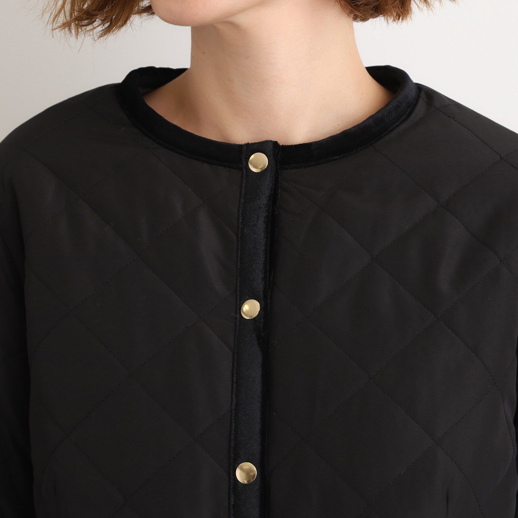 grove「【2WAY・リバーシブル】一枚でチェック柄も無地も！キルトジャケット」|ブルゾン・スタジャン|