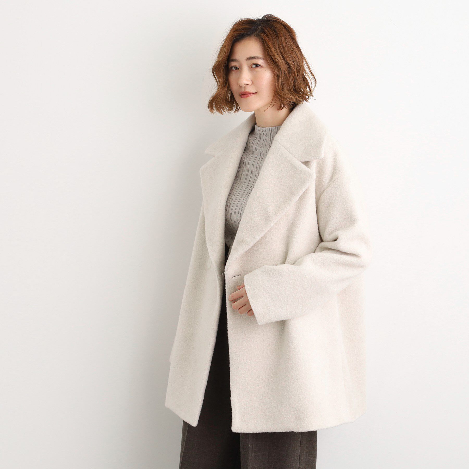 grove「ふんわりまとう、オーバーサイズテーラーコート」|チェスターコート|